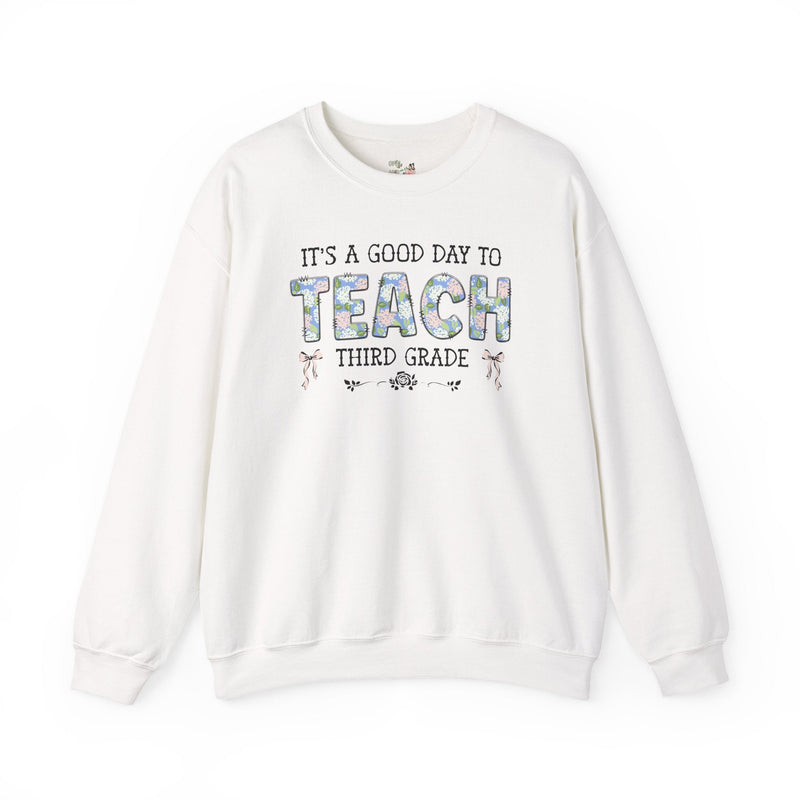 Floral Third Grade Teacher Sweatshirt - Opal and June