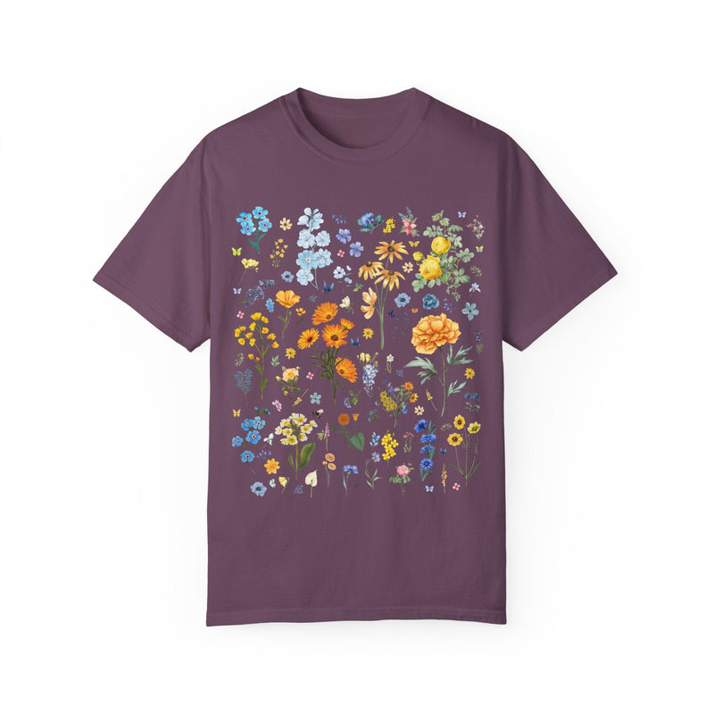Floral Ukraine Tee Shirt: Subtle Democratic Socialist T-Shirt for Political Science Major or Leftist Who Loves Flowers, Academia Cottagecore - Opal and June