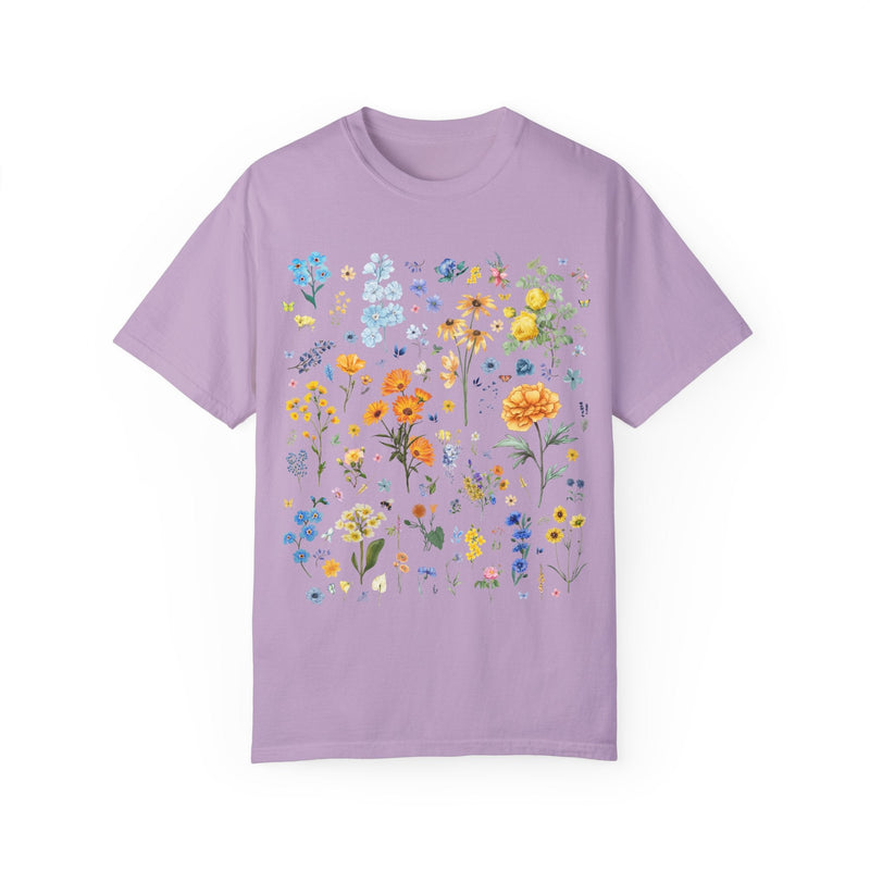 Floral Ukraine Tee Shirt: Subtle Democratic Socialist T-Shirt for Political Science Major or Leftist Who Loves Flowers, Academia Cottagecore - Opal and June