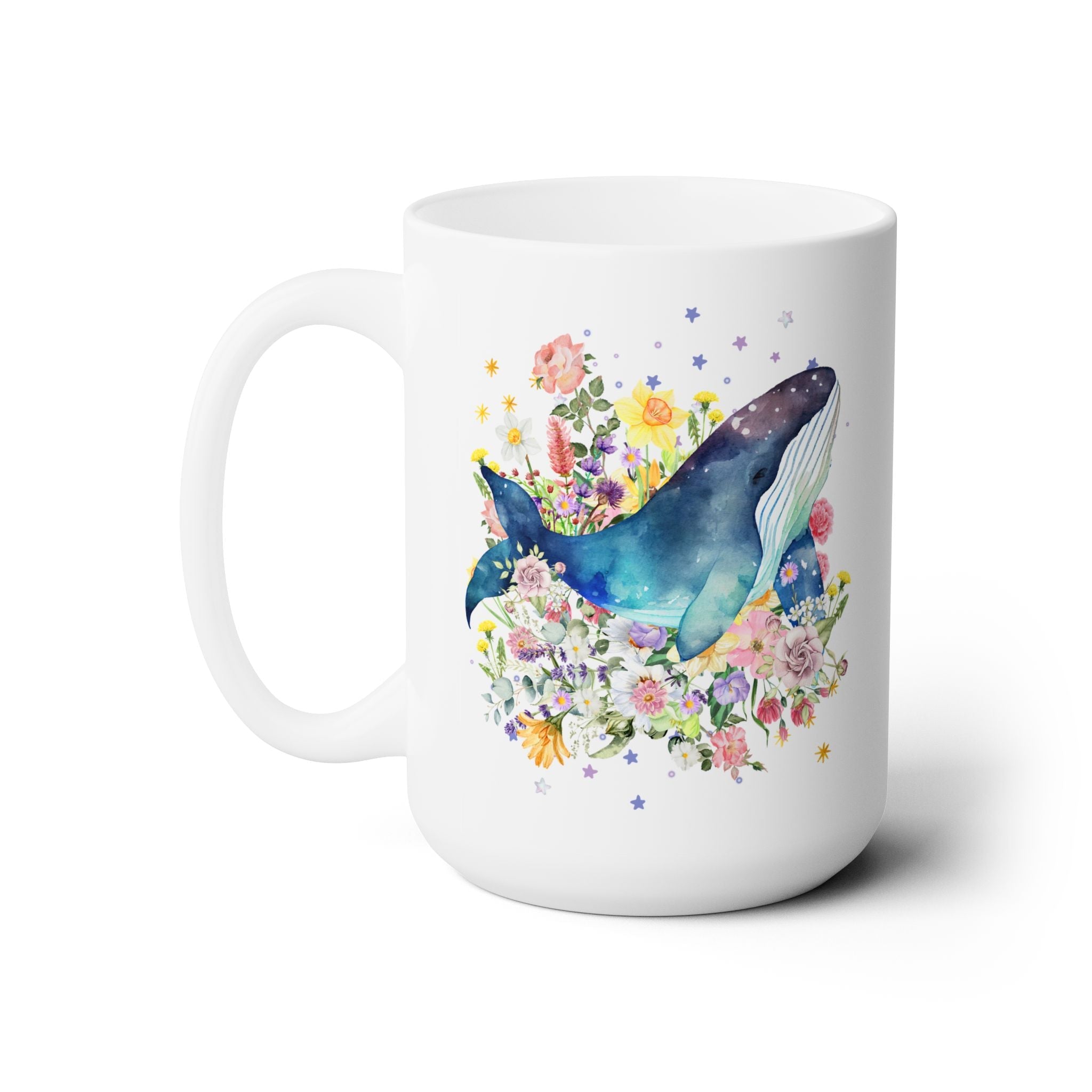 Floral Whale Coffee Mug - Opal and June