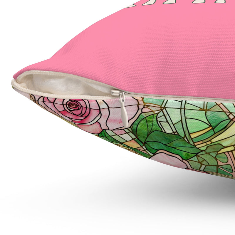 Floral Whimsigoth Pillow, Positive Kindness Pillow for Dog Lover: No Rude Attitudes | Floral Cottagecore Pillow with Cute Watercolor Roses - Opal and June