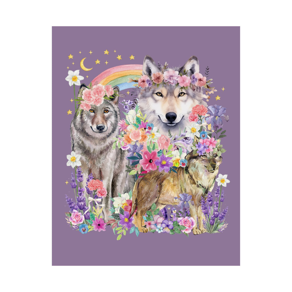 Floral Wolf Poster Print - Opal and June