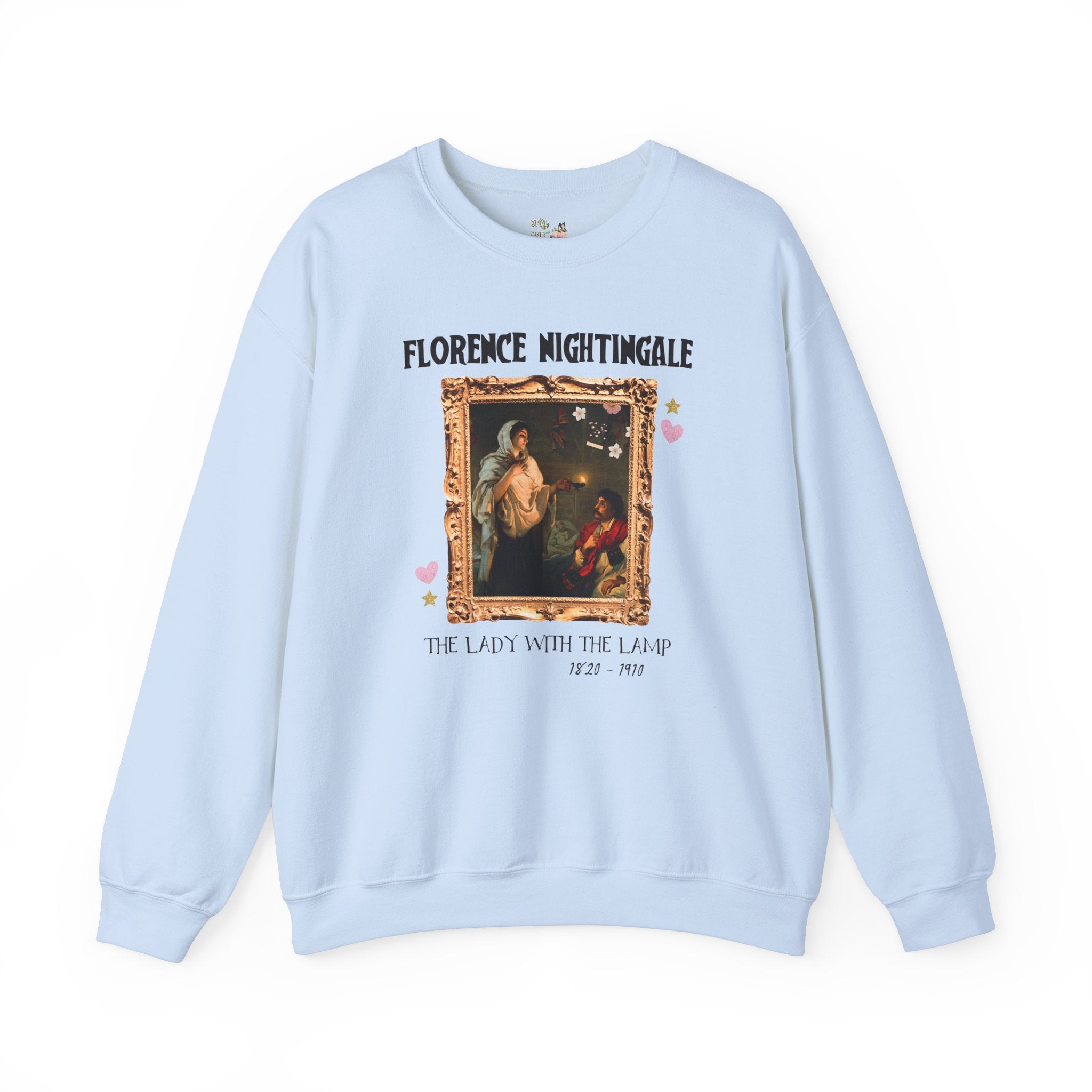 Florence Nightingale Lady with the Lamp Art History Sweatshirt for Science Teacher or Nursing Professor, Famous Painting by Henrietta Rae - Opal and June