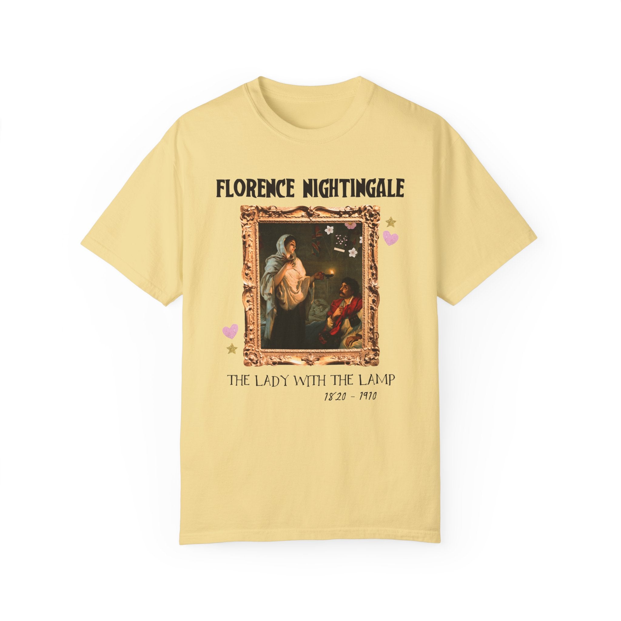 Florence Nightingale Lady with the Lamp Art History Tee Shirt for Science Teacher or Nursing Professor, Famous Painting by Henrietta Rae - Opal and June