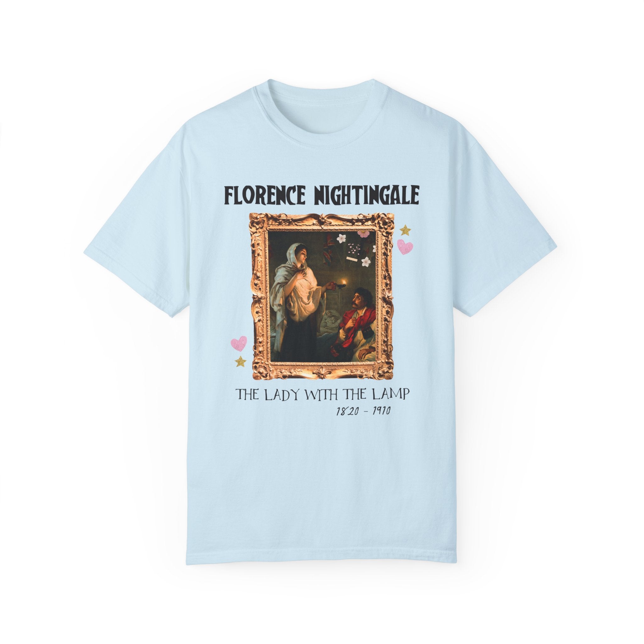 Florence Nightingale Lady with the Lamp Art History Tee Shirt for Science Teacher or Nursing Professor, Famous Painting by Henrietta Rae - Opal and June