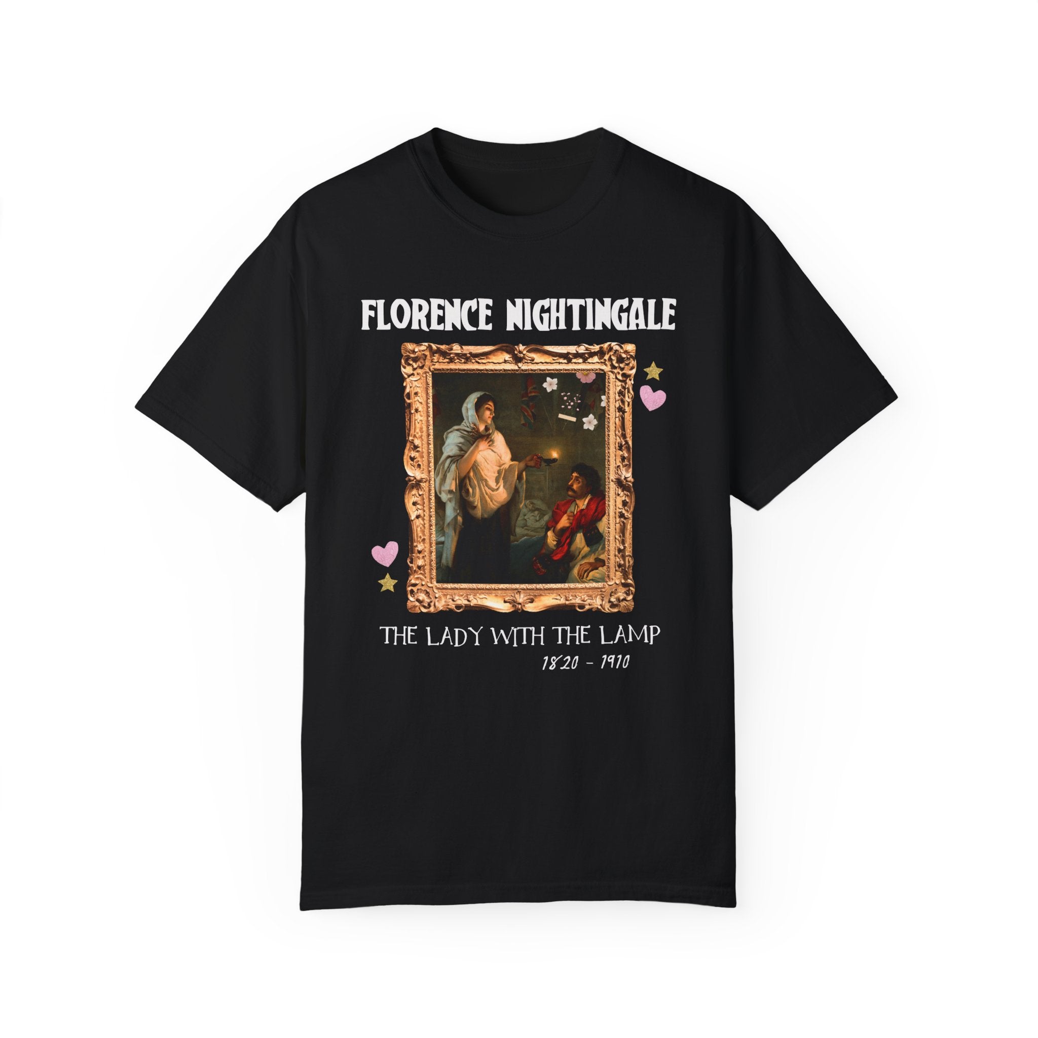Florence Nightingale Lady with the Lamp Art History Tee Shirt for Science Teacher or Nursing Professor, Famous Painting by Henrietta Rae - Opal and June