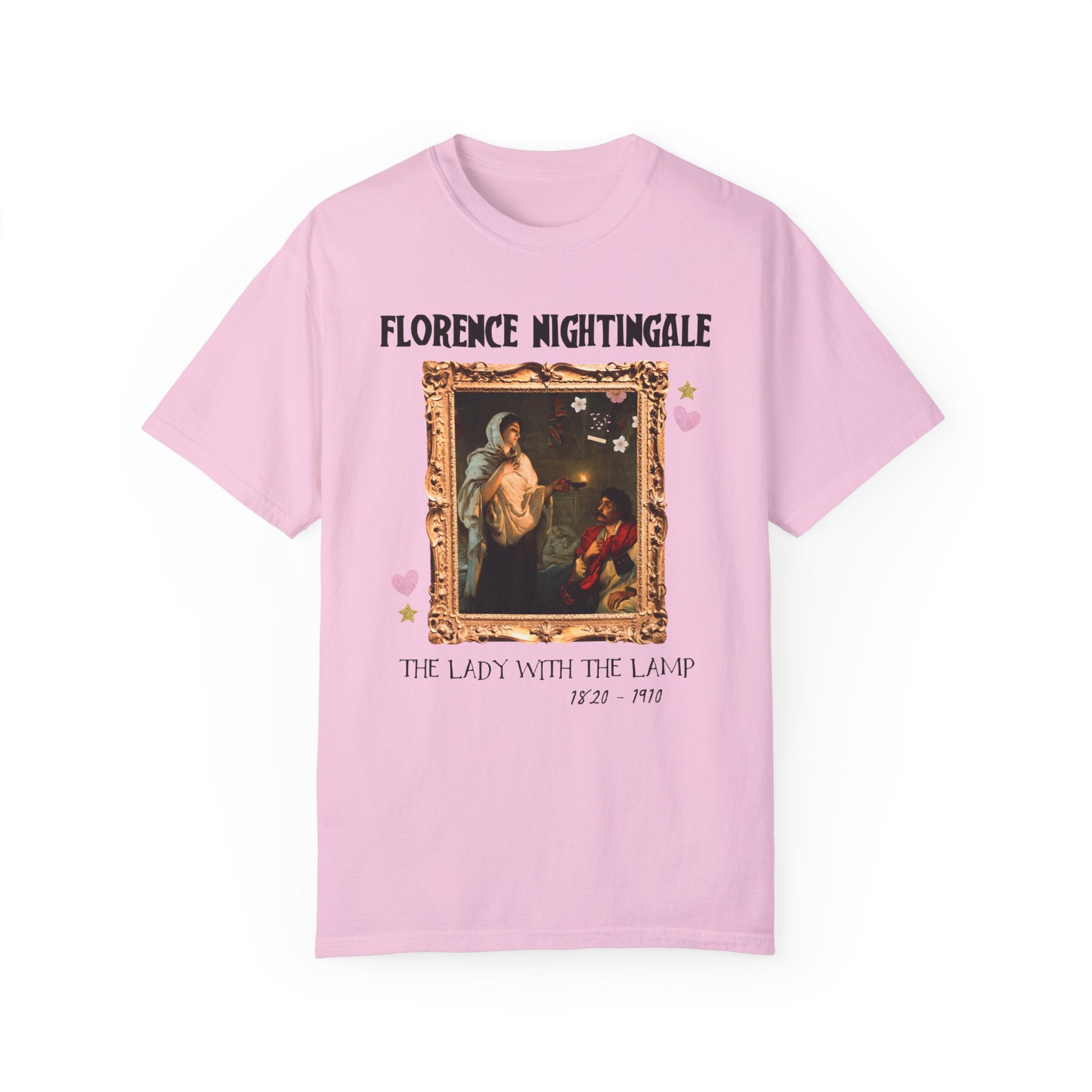 Florence Nightingale Lady with the Lamp Art History Tee Shirt for Science Teacher or Nursing Professor, Famous Painting by Henrietta Rae - Opal and June