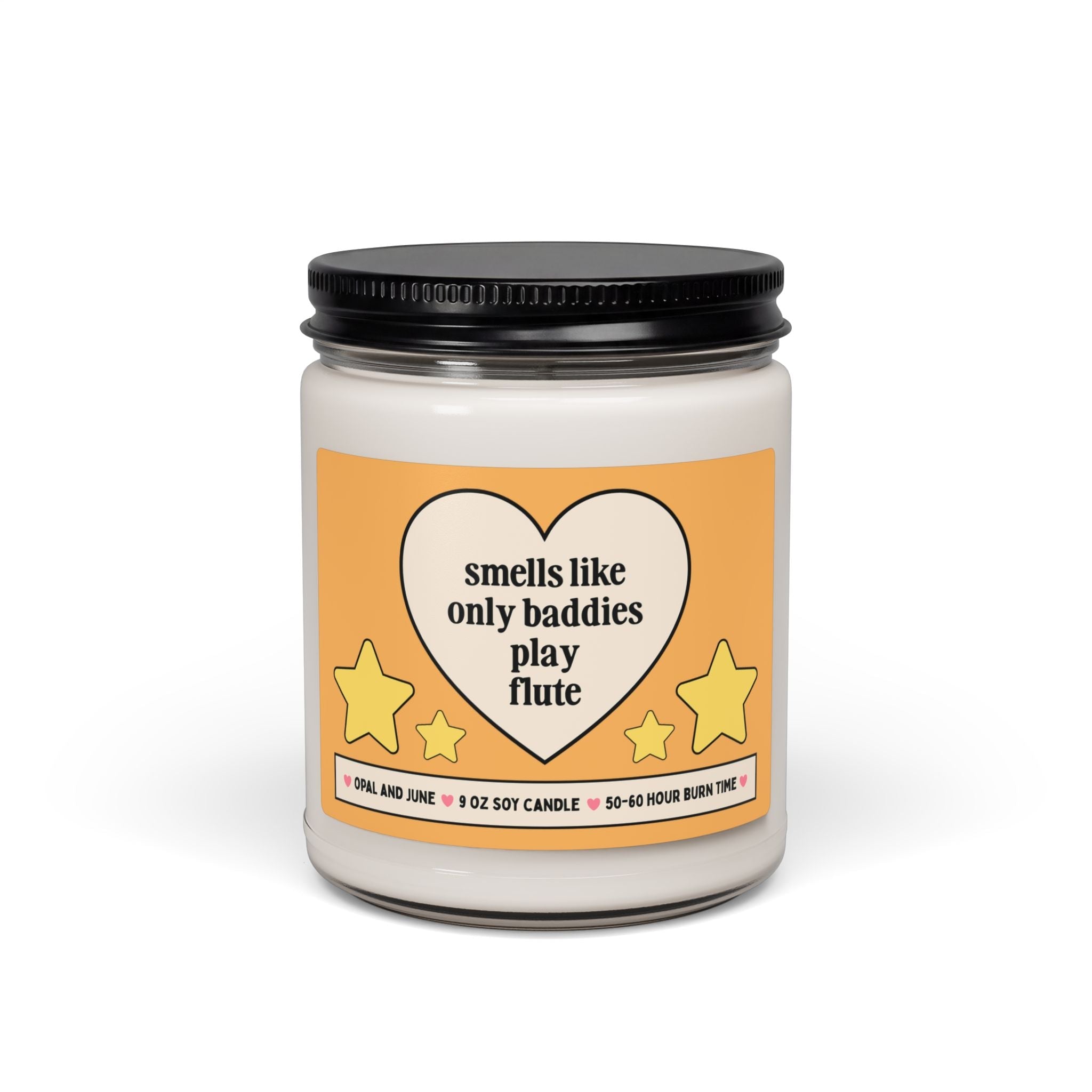 Flute Player Gift for Marching Band Student, Funny Band Concert Gift for Daughter Who Plays Flute, 9 Oz Soy Candle with Heart - Opal and June