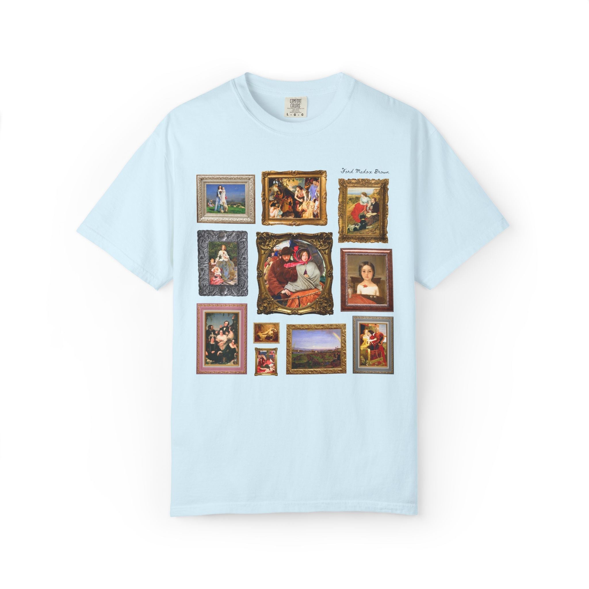 Ford Madox Brown Art History Lover Tee Shirt with Famous Paintings, Pre-Raphaelite European Art Movement, 19th Century English Paintings - Opal and June