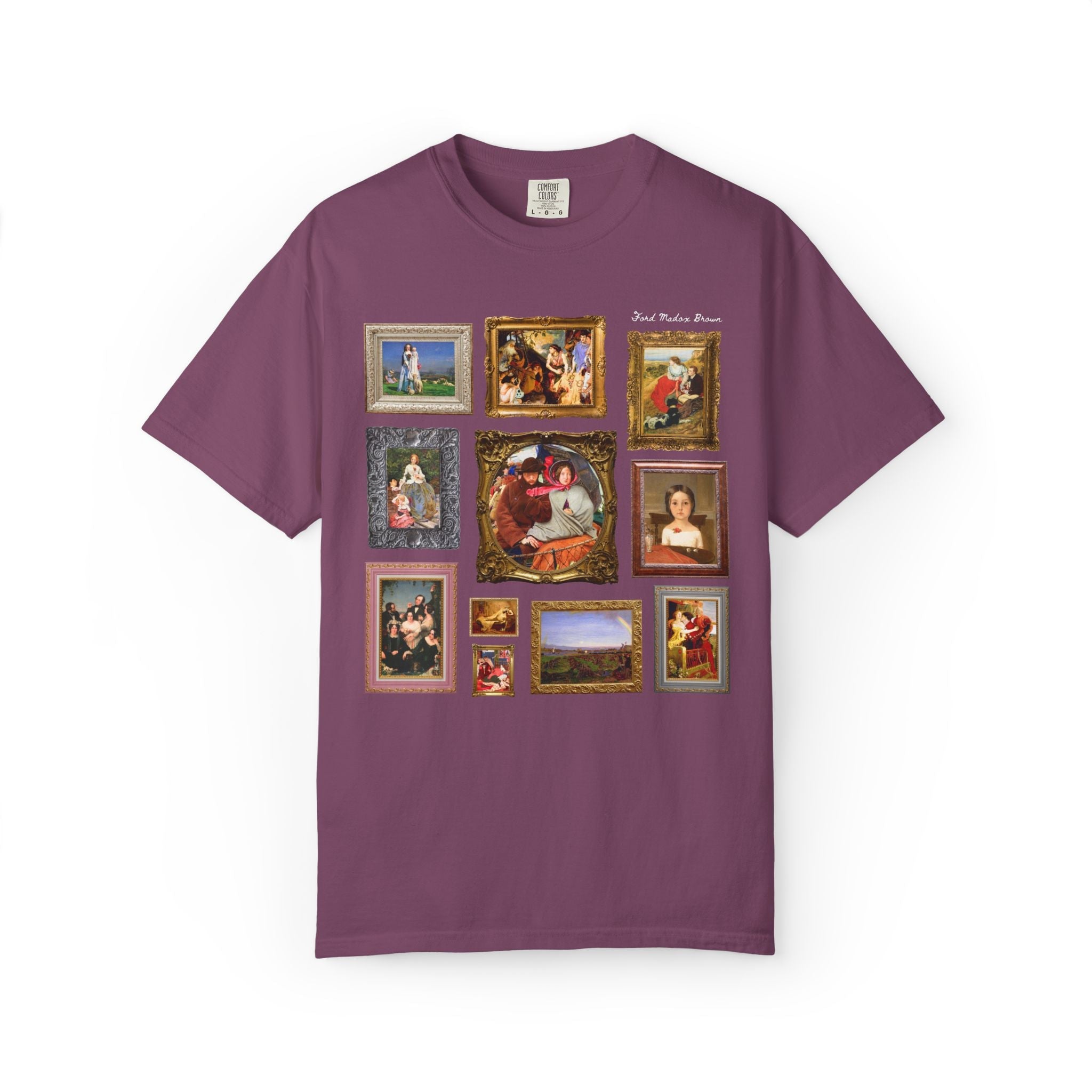 Ford Madox Brown Art History Lover Tee Shirt with Famous Paintings, Pre-Raphaelite European Art Movement, 19th Century English Paintings - Opal and June
