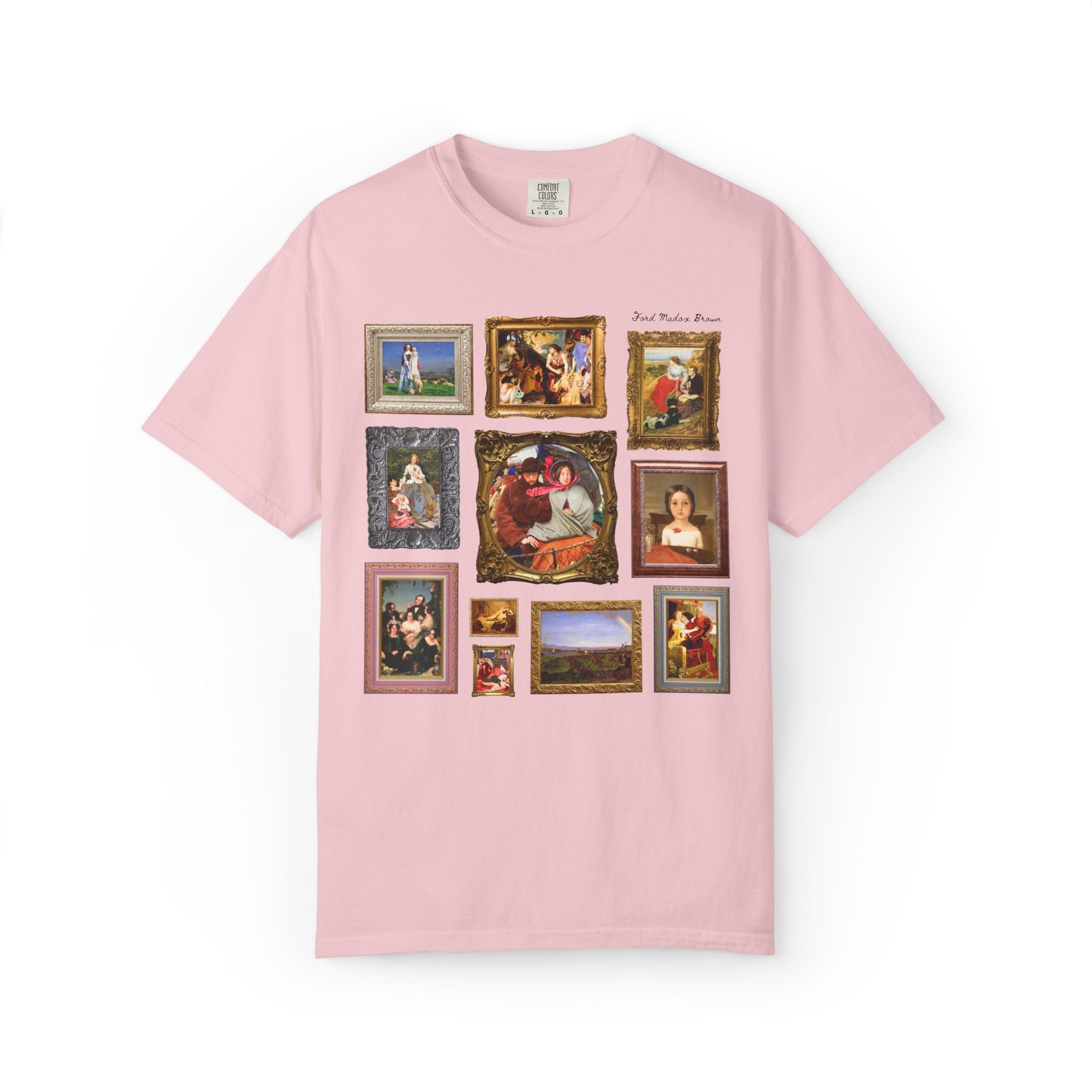 Ford Madox Brown Art History Lover Tee Shirt with Famous Paintings, Pre-Raphaelite European Art Movement, 19th Century English Paintings - Opal and June