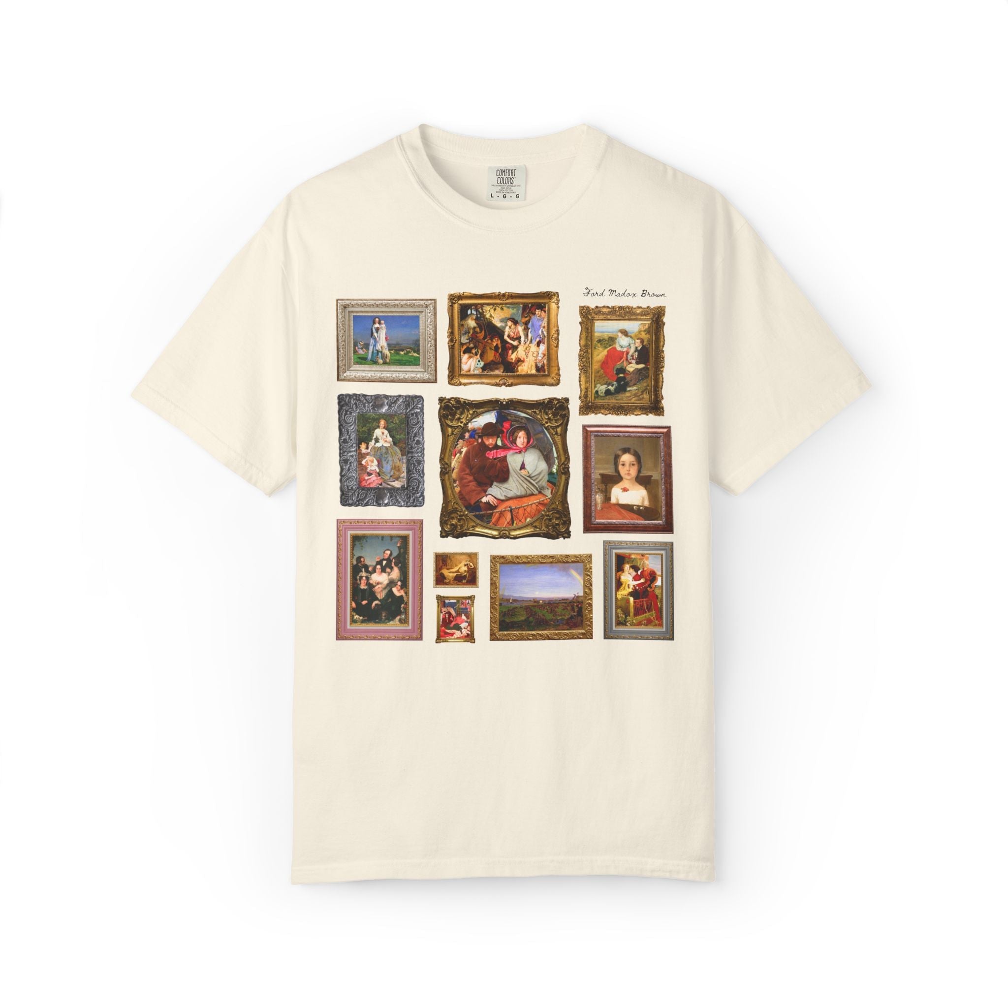 Ford Madox Brown Art History Lover Tee Shirt with Famous Paintings, Pre-Raphaelite European Art Movement, 19th Century English Paintings - Opal and June