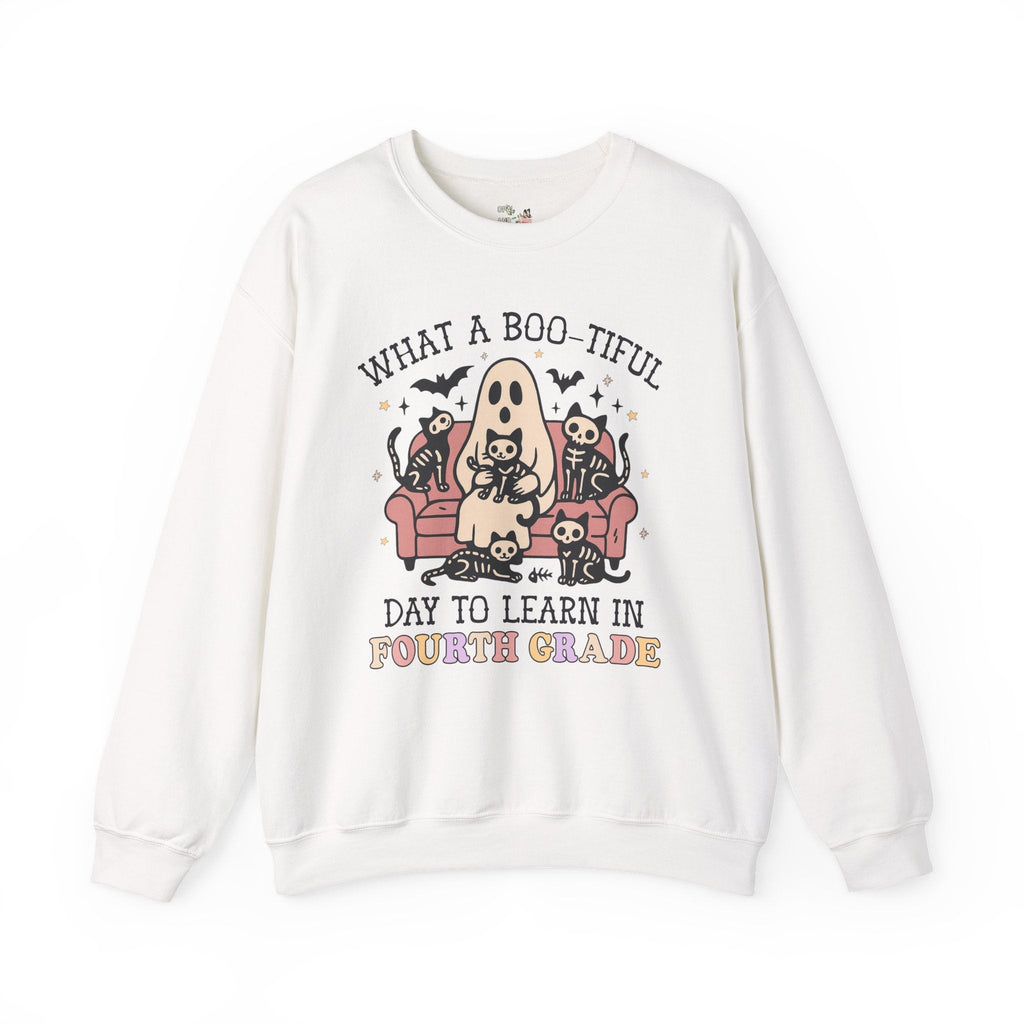 Fourth Grade Halloween Teacher Sweatshirt, Cute Spooky Cats, Matching Teacher Shirt for Halloween, Nostalgic Halloween Funny Saying Shirt - Opal and June