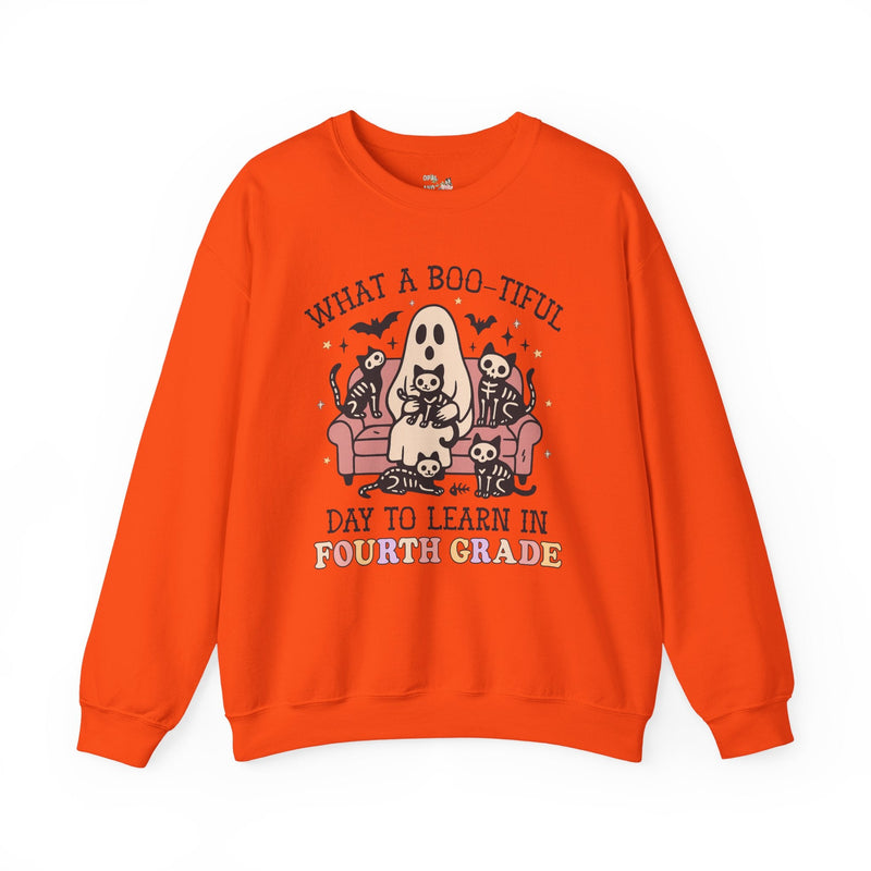 Fourth Grade Halloween Teacher Sweatshirt, Cute Spooky Cats, Matching Teacher Shirt for Halloween, Nostalgic Halloween Funny Saying Shirt - Opal and June