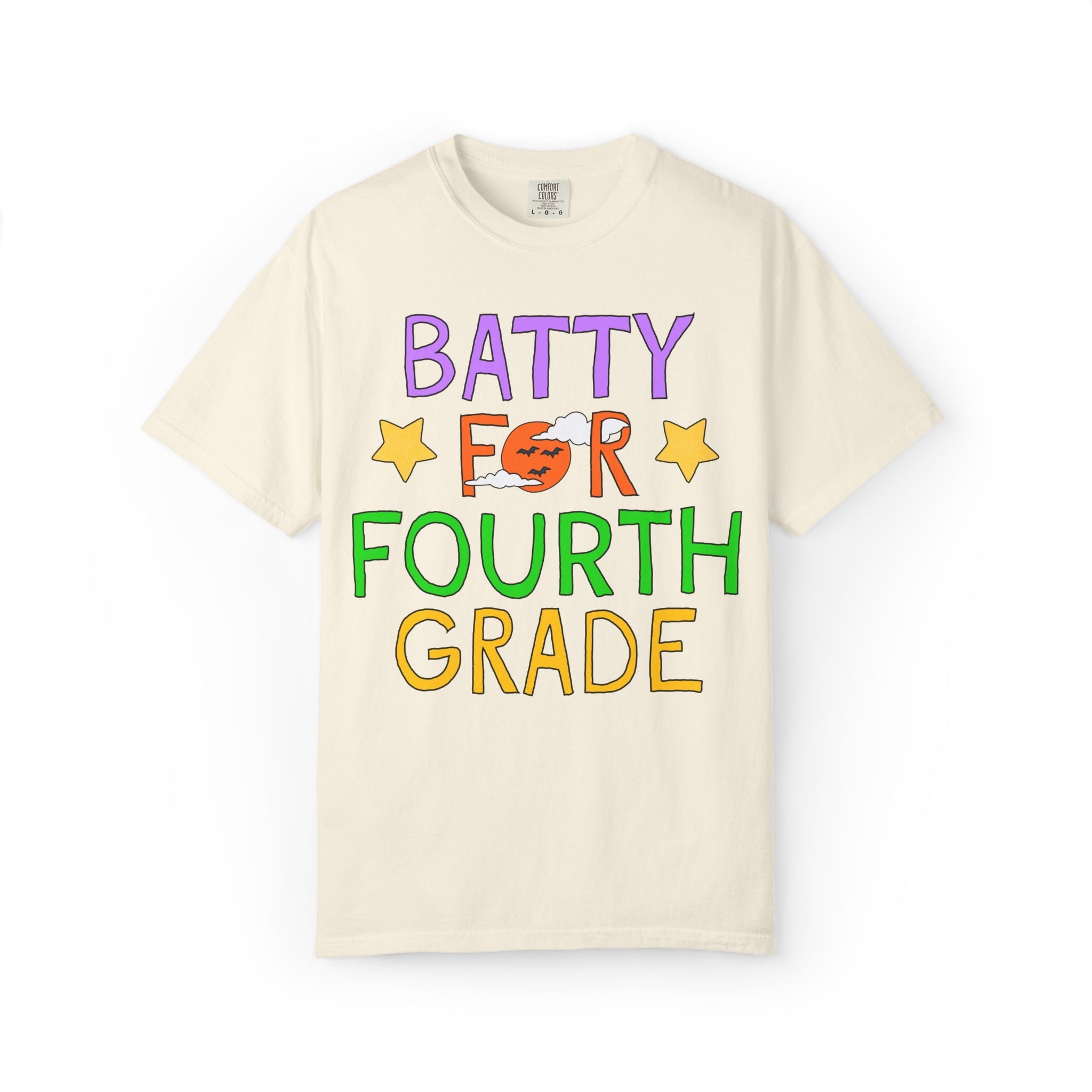 Fourth Grade Halloween Teacher Tee Shirt: Batty for Fourth Grade | Cute and Nostalgic Halloween Teacher Team T-Shirt for October, 90s Vibe - Opal and June