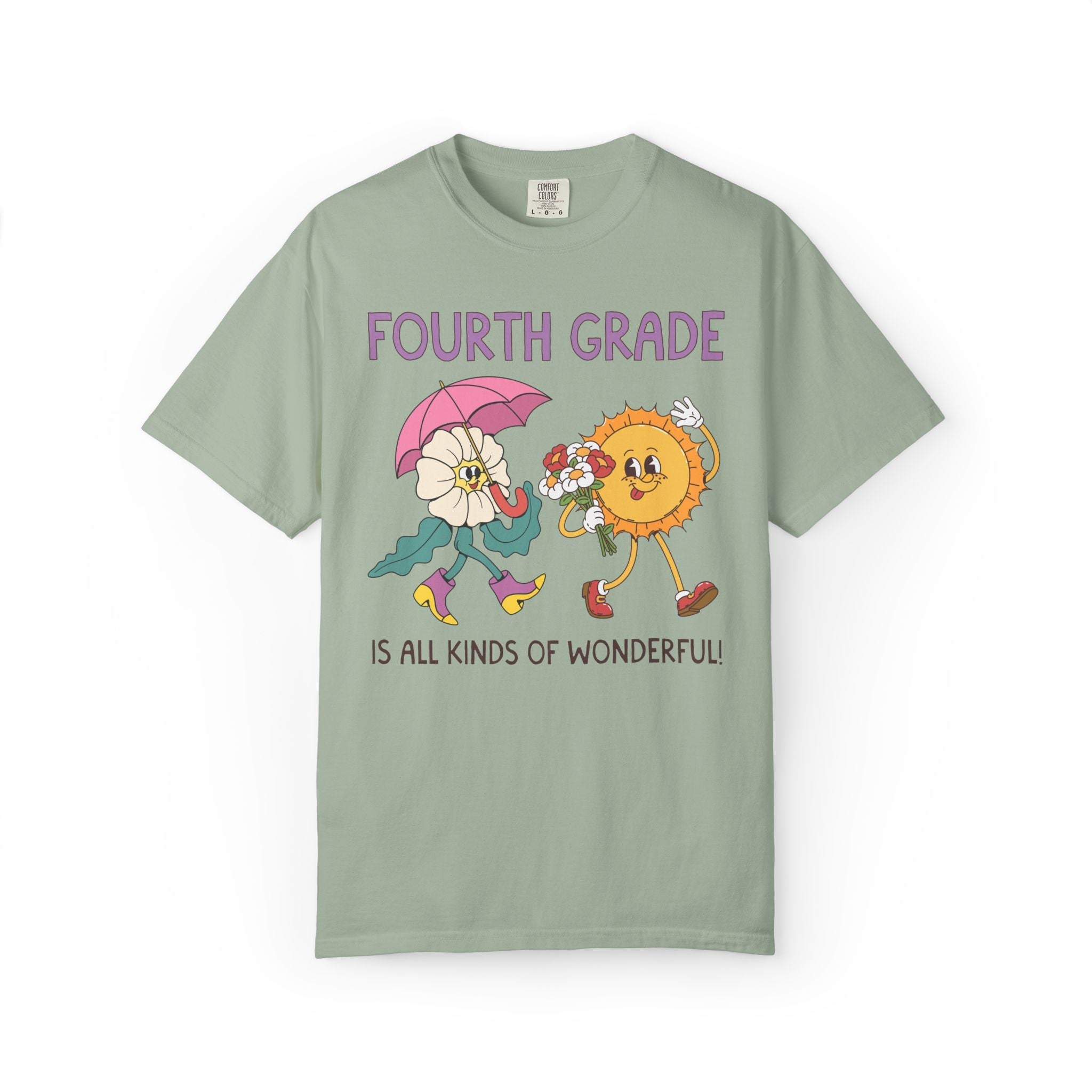 Fourth Grade is All Kinds of Wonderful Teacher Team Tee Shirt for Back to School: Cute New School Year T-Shirt, First Year Teacher or Para - Opal and June