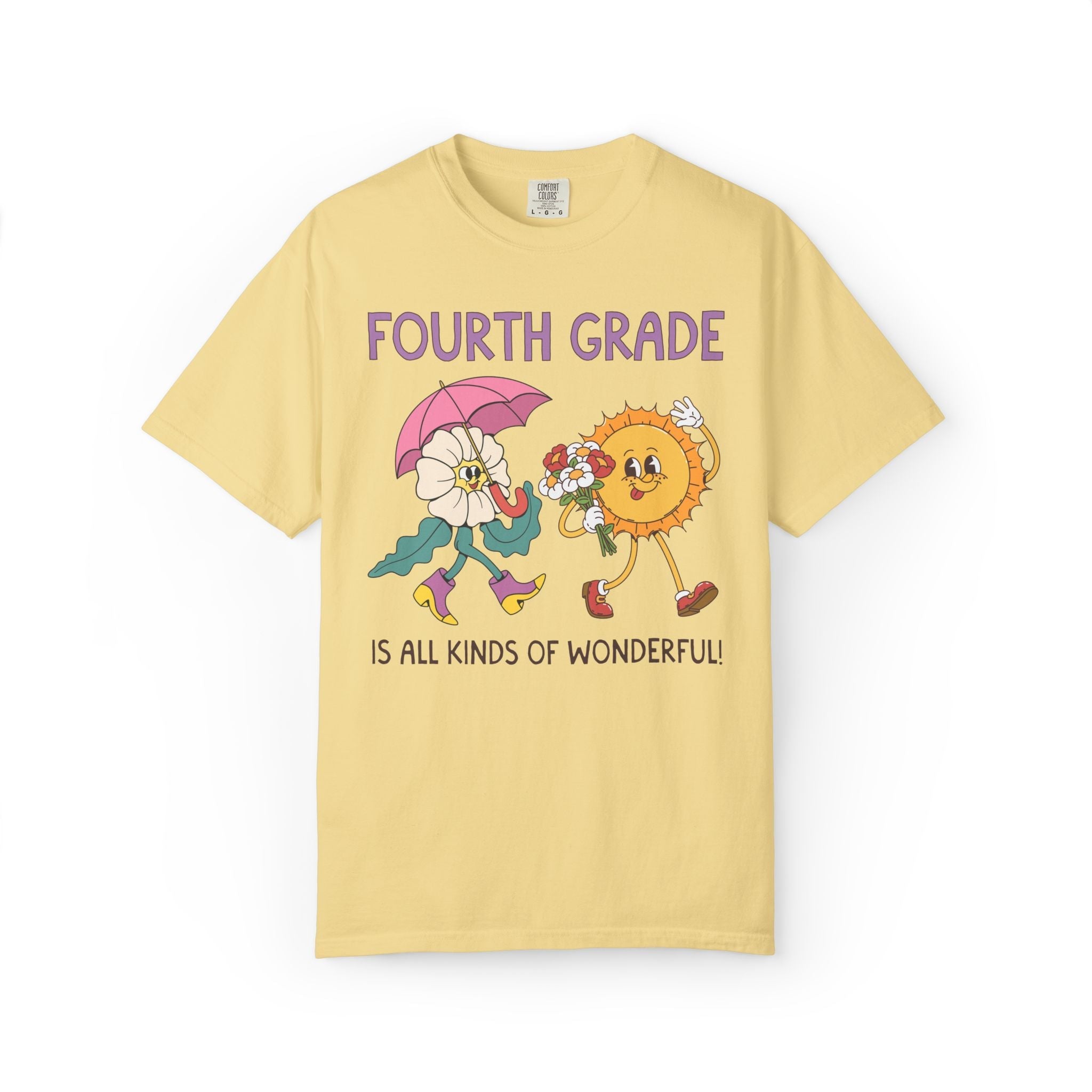 Fourth Grade is All Kinds of Wonderful Teacher Team Tee Shirt for Back to School: Cute New School Year T-Shirt, First Year Teacher or Para - Opal and June
