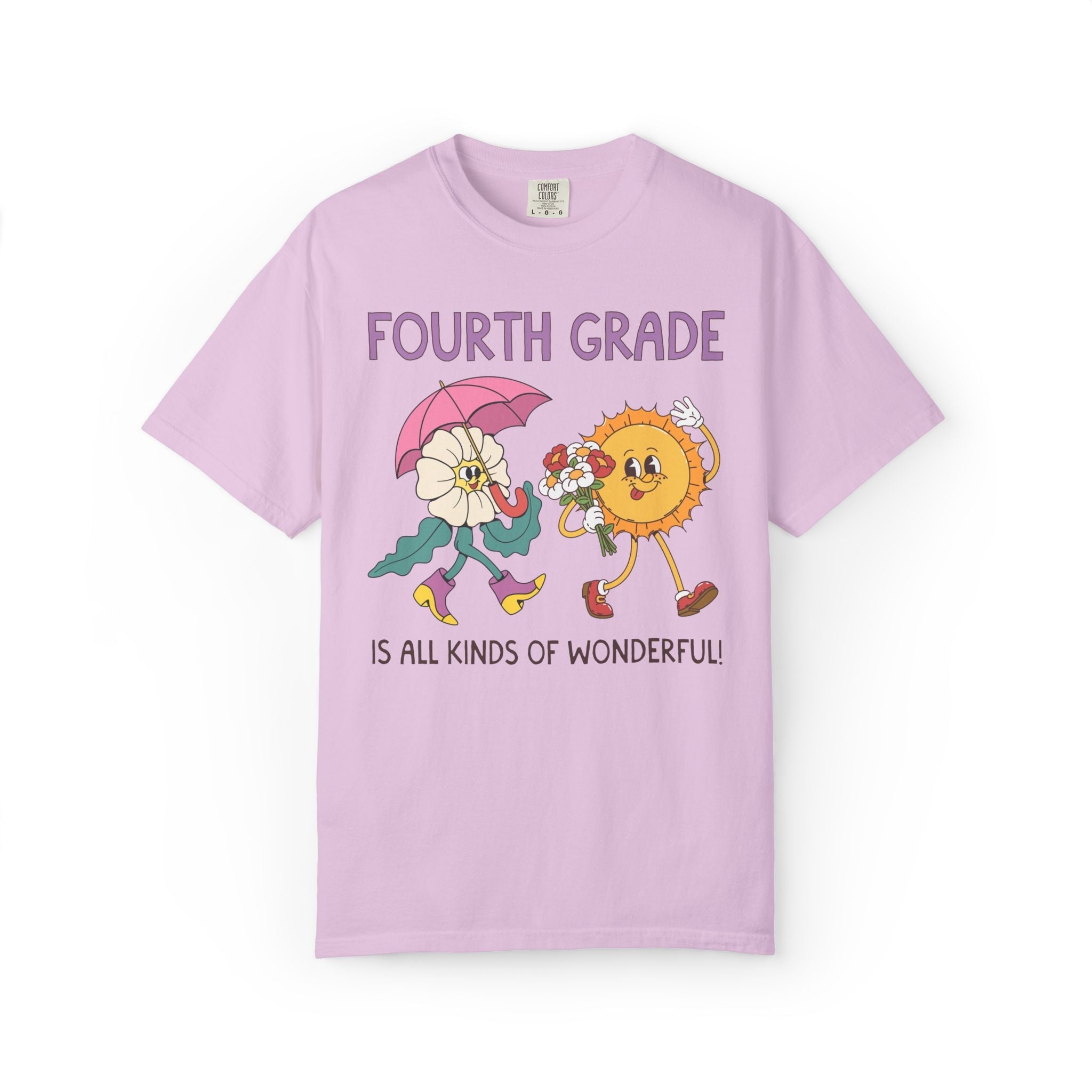 Fourth Grade is All Kinds of Wonderful Teacher Team Tee Shirt for Back to School: Cute New School Year T-Shirt, First Year Teacher or Para - Opal and June
