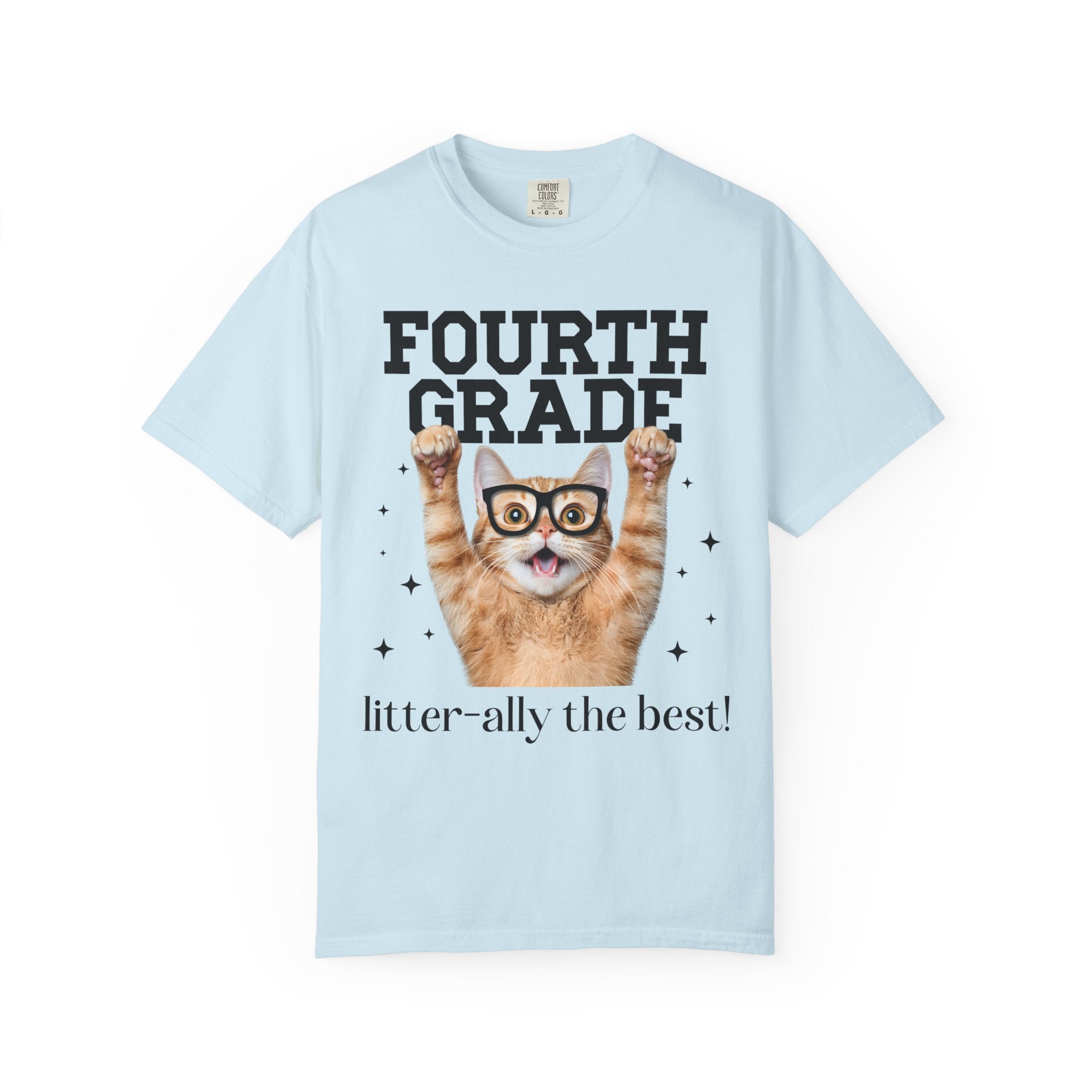 Fourth Grade Teacher Cat Lover Tee Shirt for Back to School, Funny Saying Cat Mom or Cat Dad Gift, First Day of School Teacher Team Shirt - Opal and June