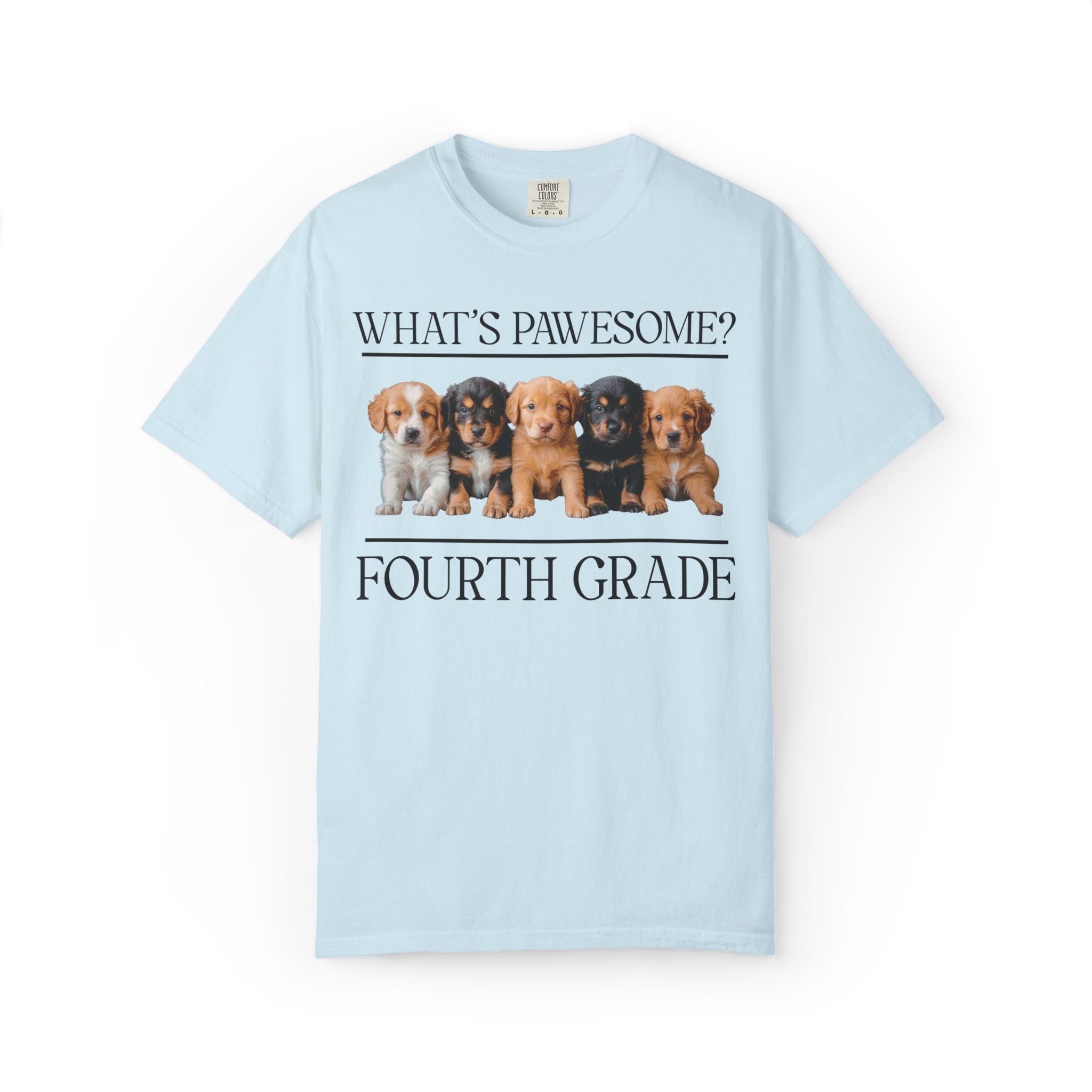 Fourth Grade Teacher Puppy Tee Shirt: What's Pawesome? - Opal and June