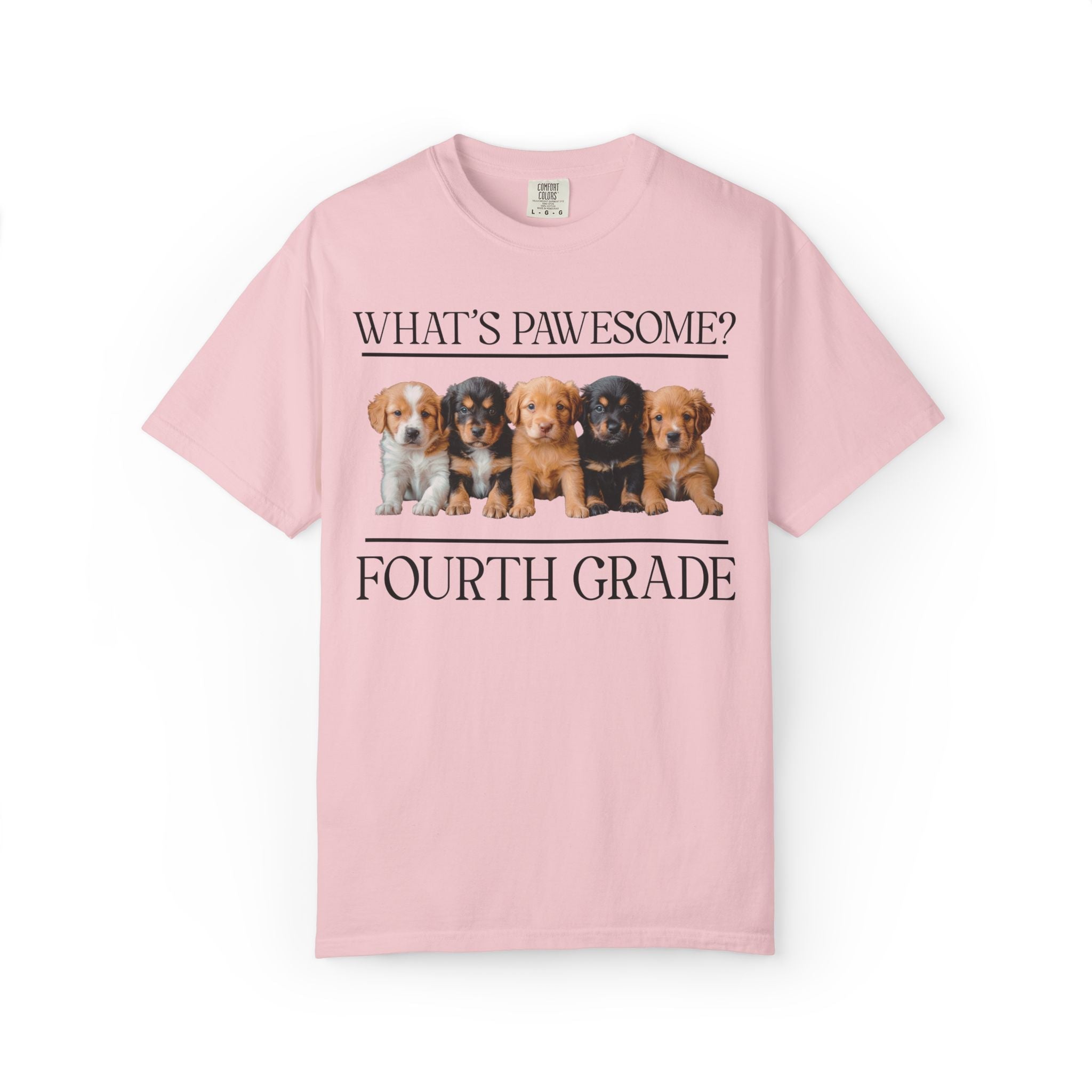 Fourth Grade Teacher Puppy Tee Shirt: What's Pawesome? - Opal and June