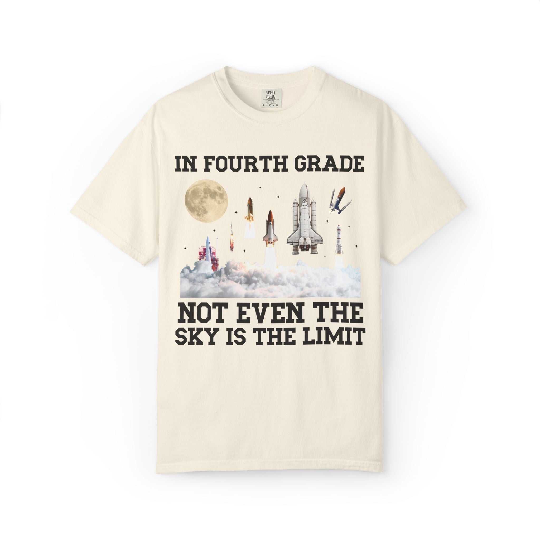 Fourth Grade Teacher Space Lover Tee Shirt with Rocket Ships - Opal and June