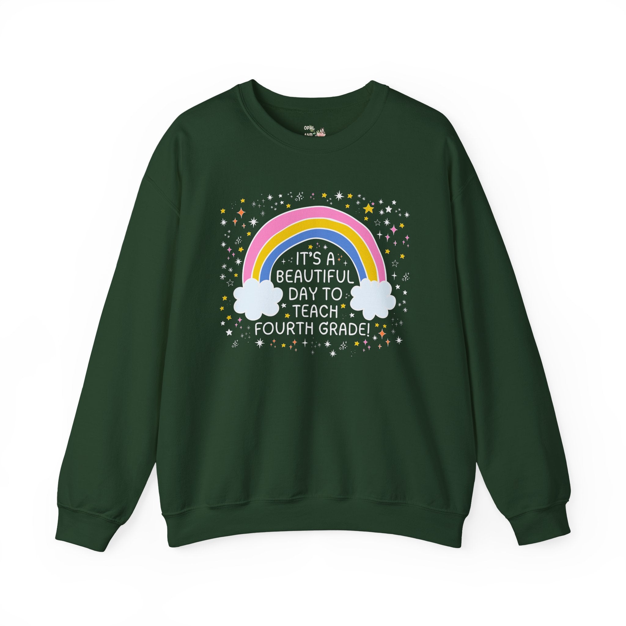 Fourth Grade Teacher Sweatshirt, Fourth Grade Crew, Cute Early Childhood Education Major Gift for New Teaching Job, Matching 4th Grade Squad - Opal and June