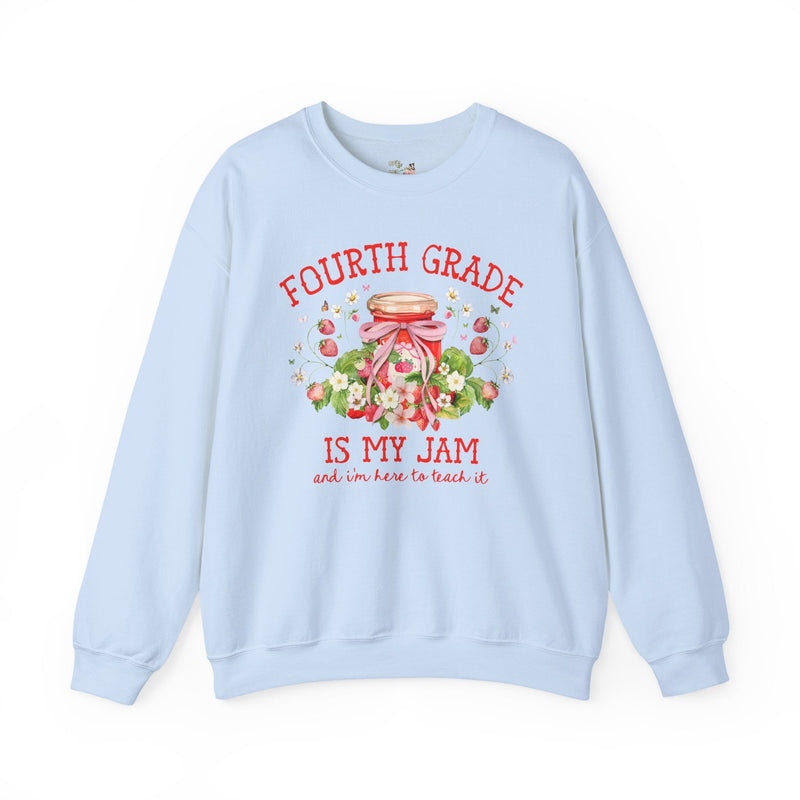 Fourth Grade Teacher Sweatshirt with Strawberries: Fourth Grade is My Jam, Matching Back to School, Meet the Teacher, First Day 4th Grade - Opal and June