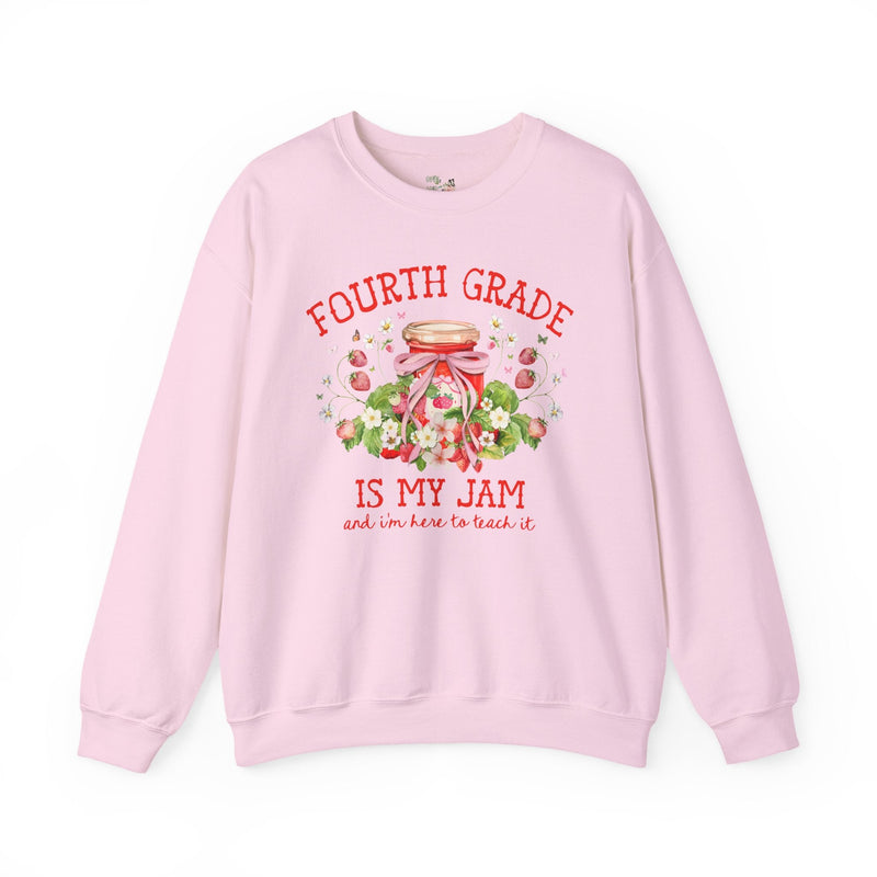Fourth Grade Teacher Sweatshirt with Strawberries: Fourth Grade is My Jam, Matching Back to School, Meet the Teacher, First Day 4th Grade - Opal and June