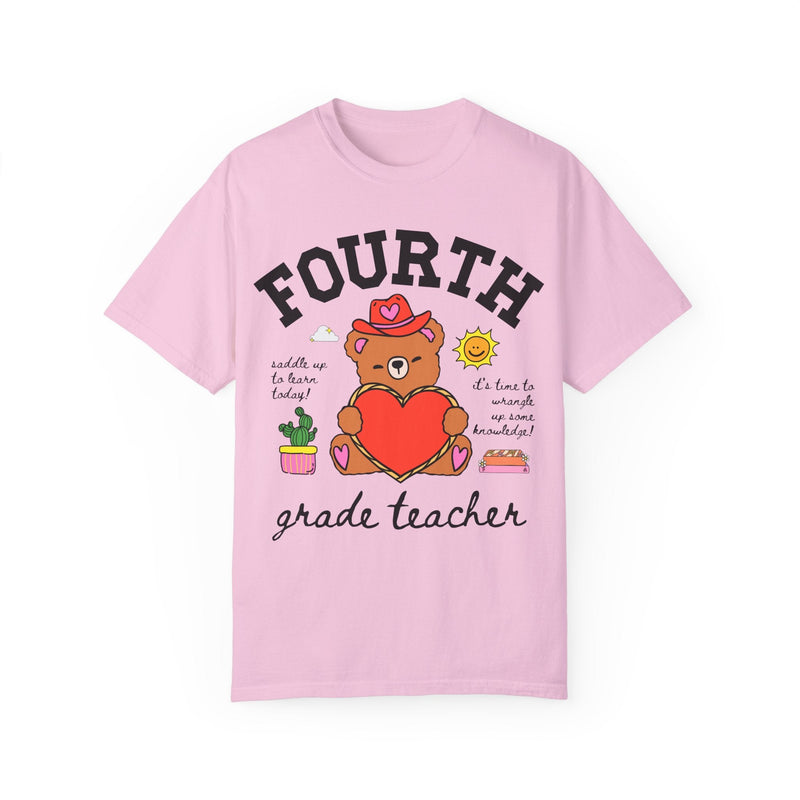 Fourth Grade Teacher Tee Shirt, Cute Cottagecore Western Bear, Funny Saying Elementary School Fourth Grade Matching Teacher Tee, 90s Vibe - Opal and June