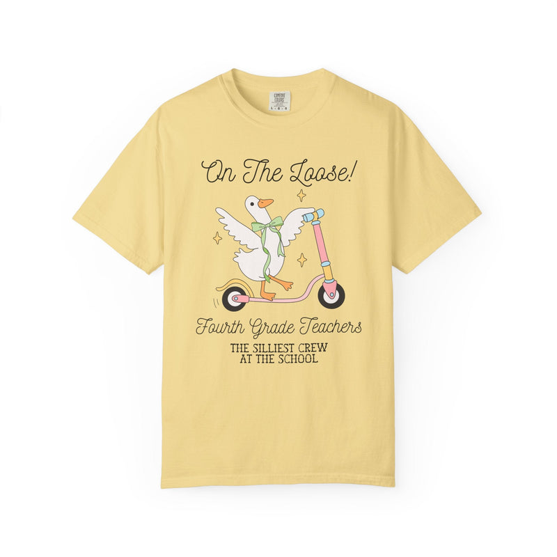 Fourth Grade Teacher Tee Shirt for Back to School, Matching Meet the Teacher T-Shirt for First Day of School, Silly Goose Animal Lover Tee - Opal and June