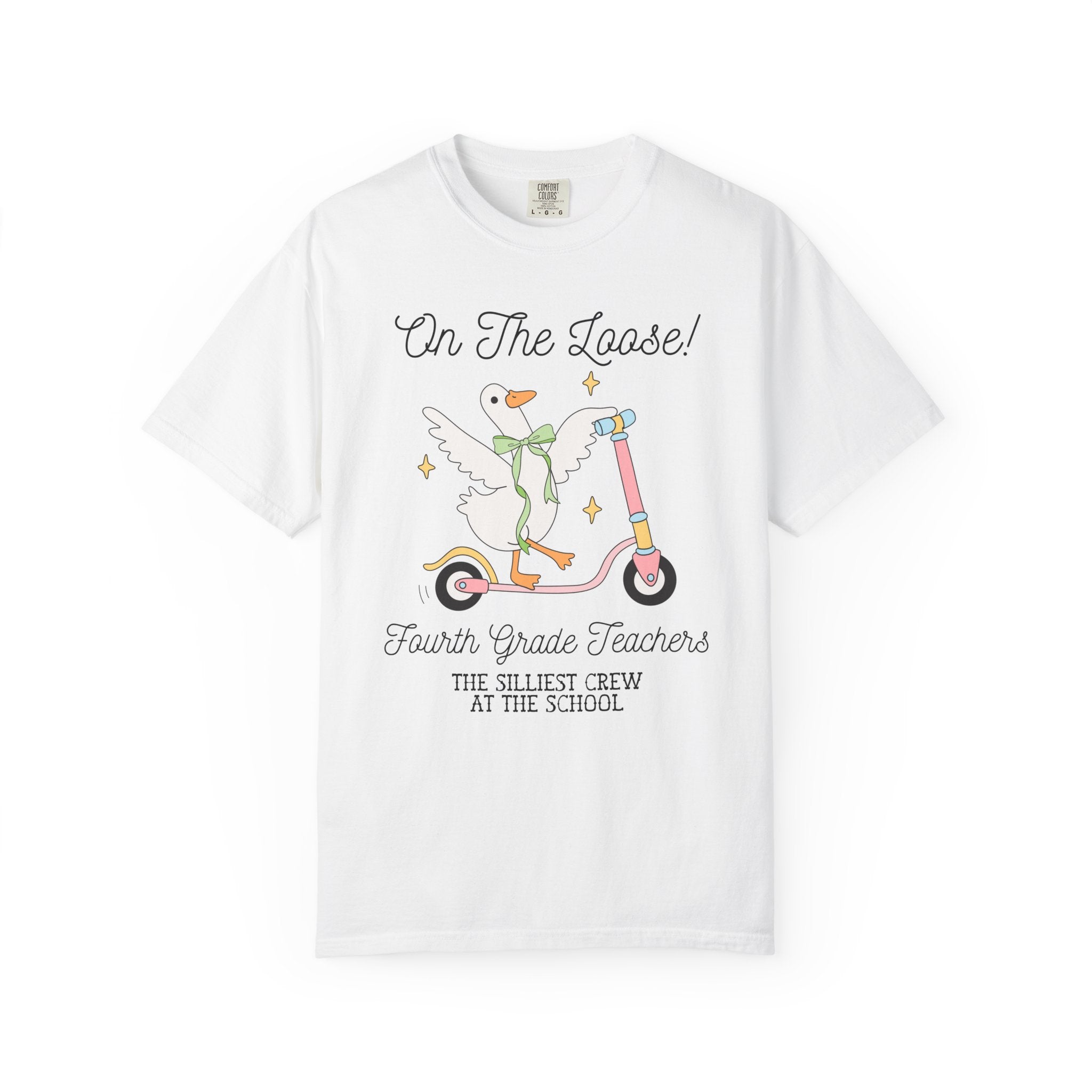Fourth Grade Teacher Tee Shirt for Back to School, Matching Meet the Teacher T-Shirt for First Day of School, Silly Goose Animal Lover Tee - Opal and June