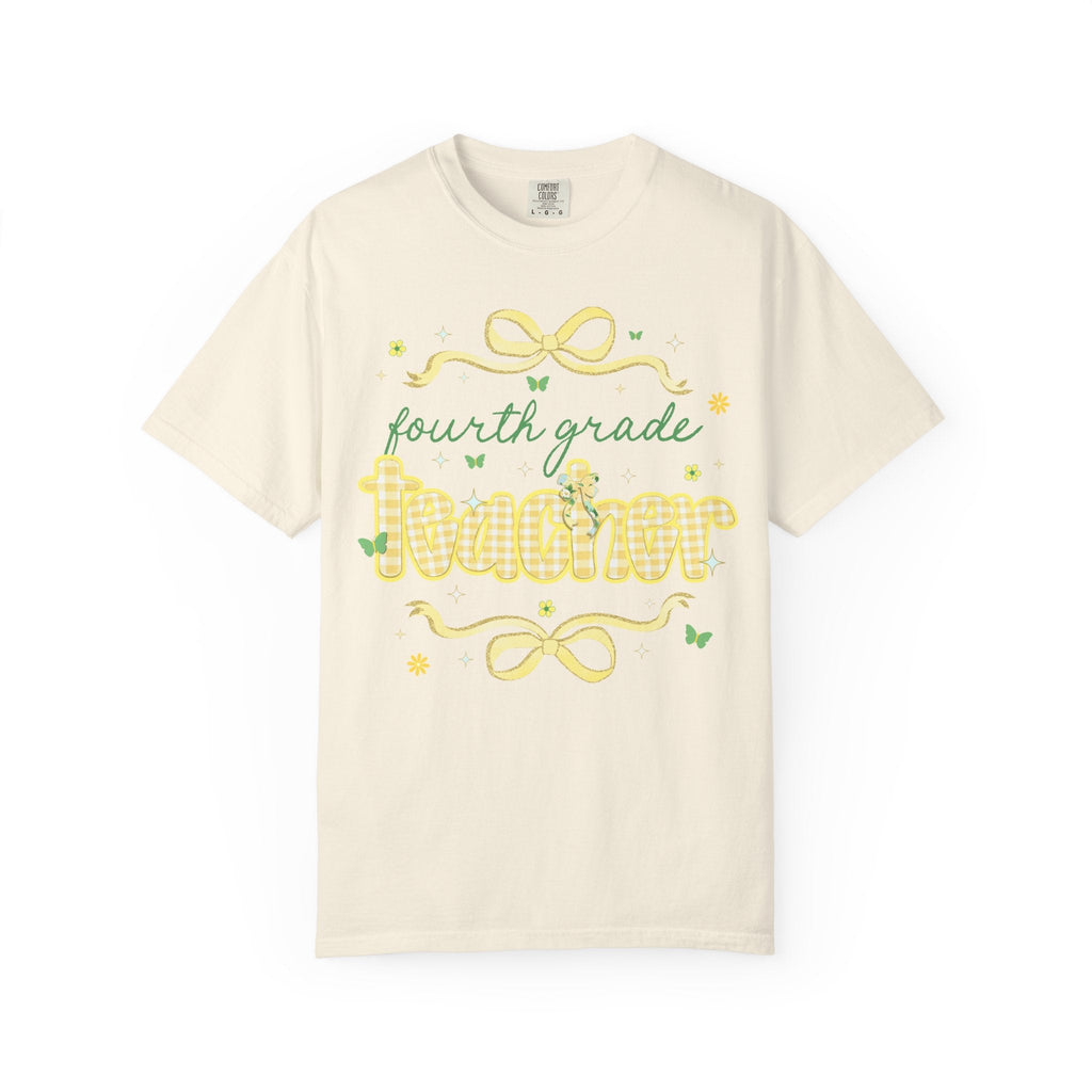 Fourth Grade Teacher Tee Shirt with Cottagecore Lemon Aesthetic, Cute Fairycore Preppy T-Shirt for Back to School, First Day of School Tee - Opal and June