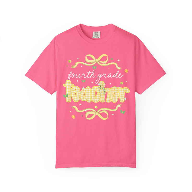 Fourth Grade Teacher Tee Shirt with Cottagecore Lemon Aesthetic, Cute Fairycore Preppy T-Shirt for Back to School, First Day of School Tee - Opal and June