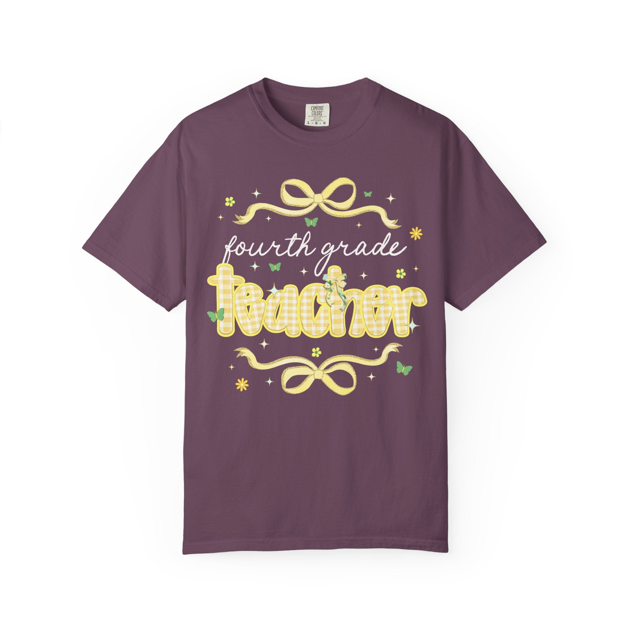 Fourth Grade Teacher Tee Shirt with Cottagecore Lemon Aesthetic, Cute Fairycore Preppy T-Shirt for Back to School, First Day of School Tee - Opal and June