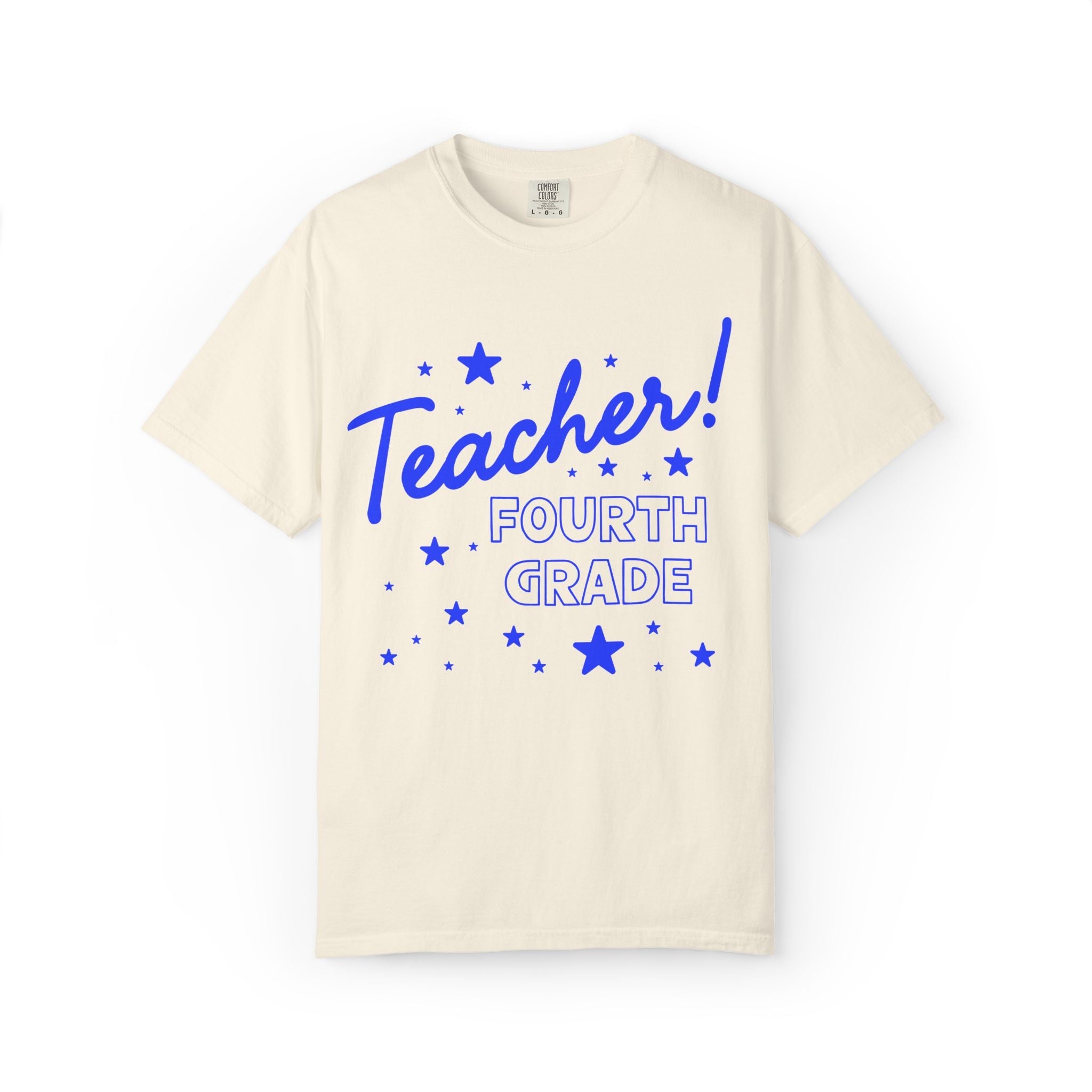 Fourth Grade Teacher Tee Shirt with Stars - Opal and June