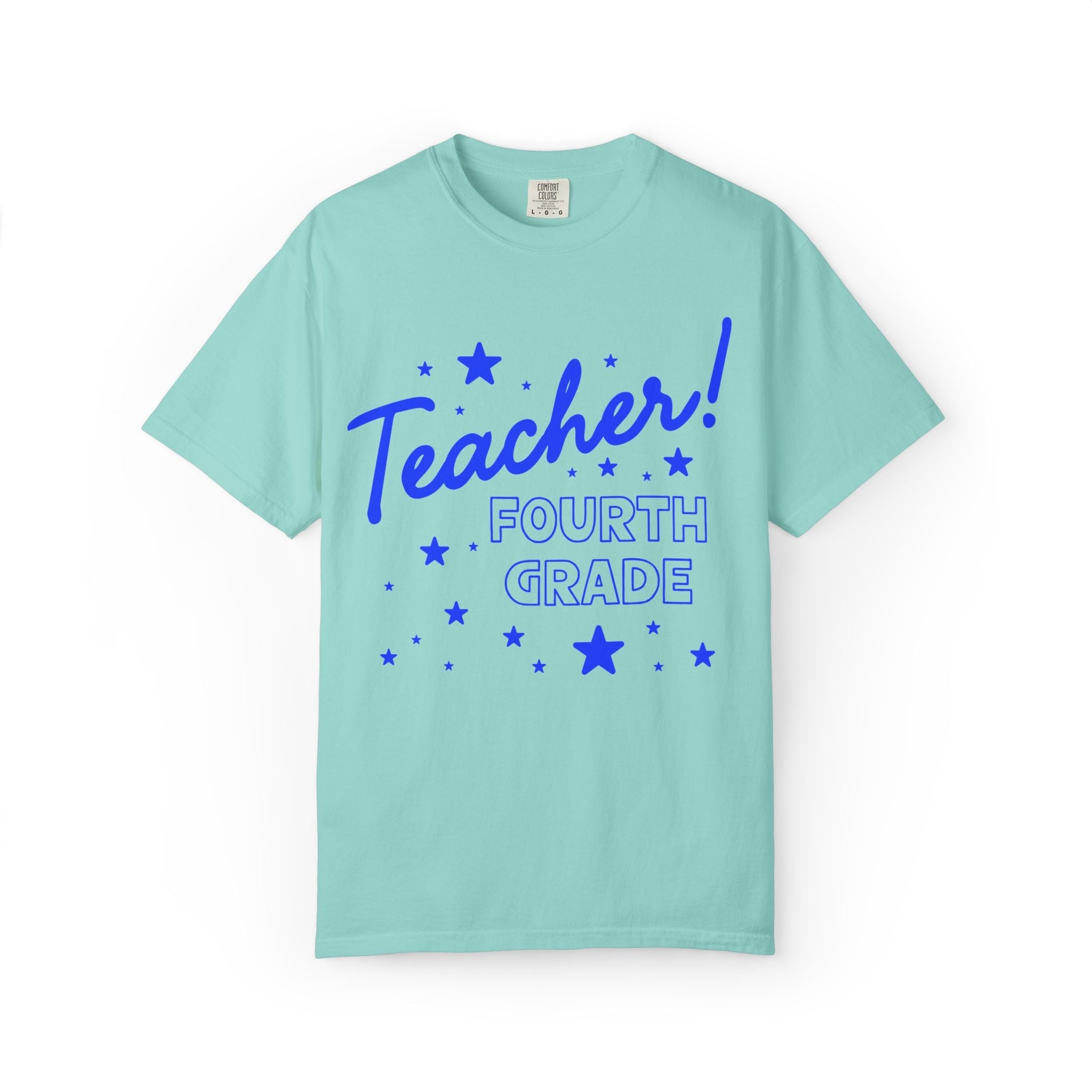 Fourth Grade Teacher Tee Shirt with Stars - Opal and June