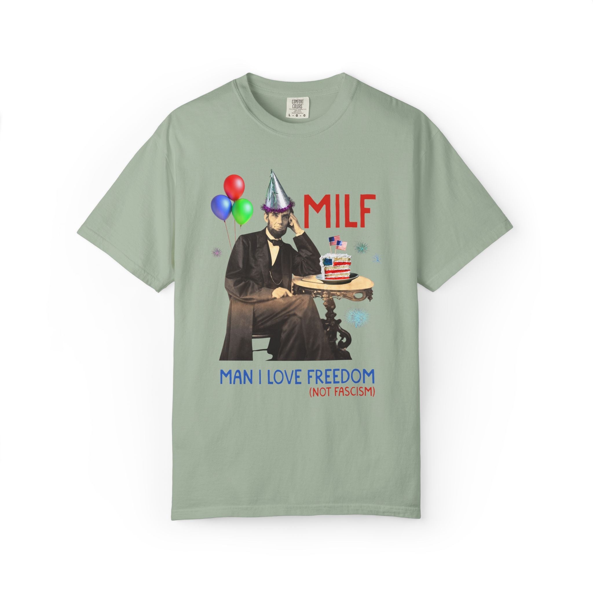 Fourth of July Abraham Lincoln T-Shirt: I Love Freedom Not Fascism | American History Shirt for History Buff, Subtle Democratic Leftist Tee - Opal and June