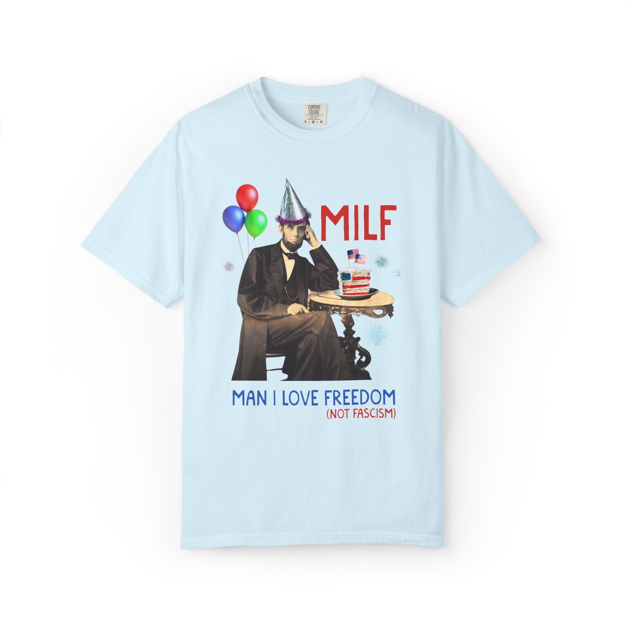 Fourth of July Abraham Lincoln T-Shirt: I Love Freedom Not Fascism | American History Shirt for History Buff, Subtle Democratic Leftist Tee - Opal and June