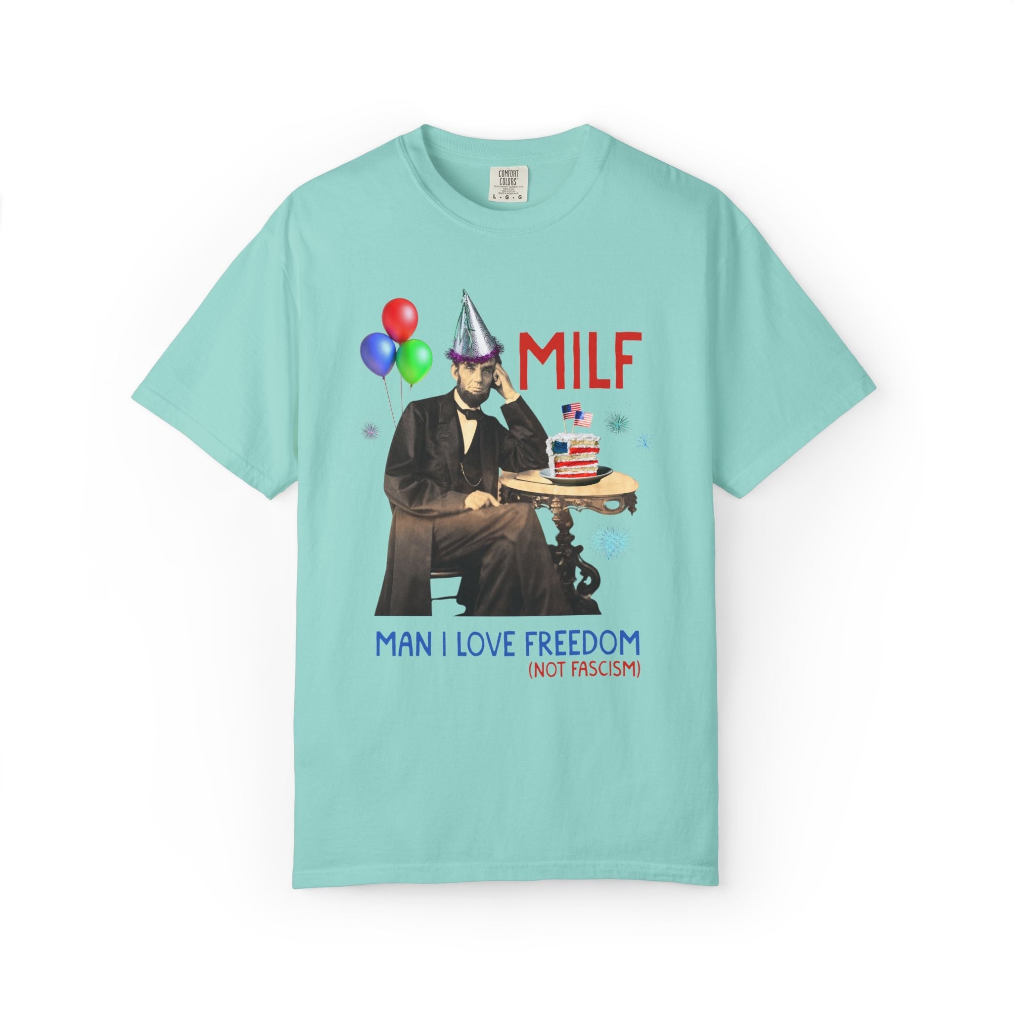 Fourth of July Abraham Lincoln T-Shirt: I Love Freedom Not Fascism | American History Shirt for History Buff, Subtle Democratic Leftist Tee - Opal and June