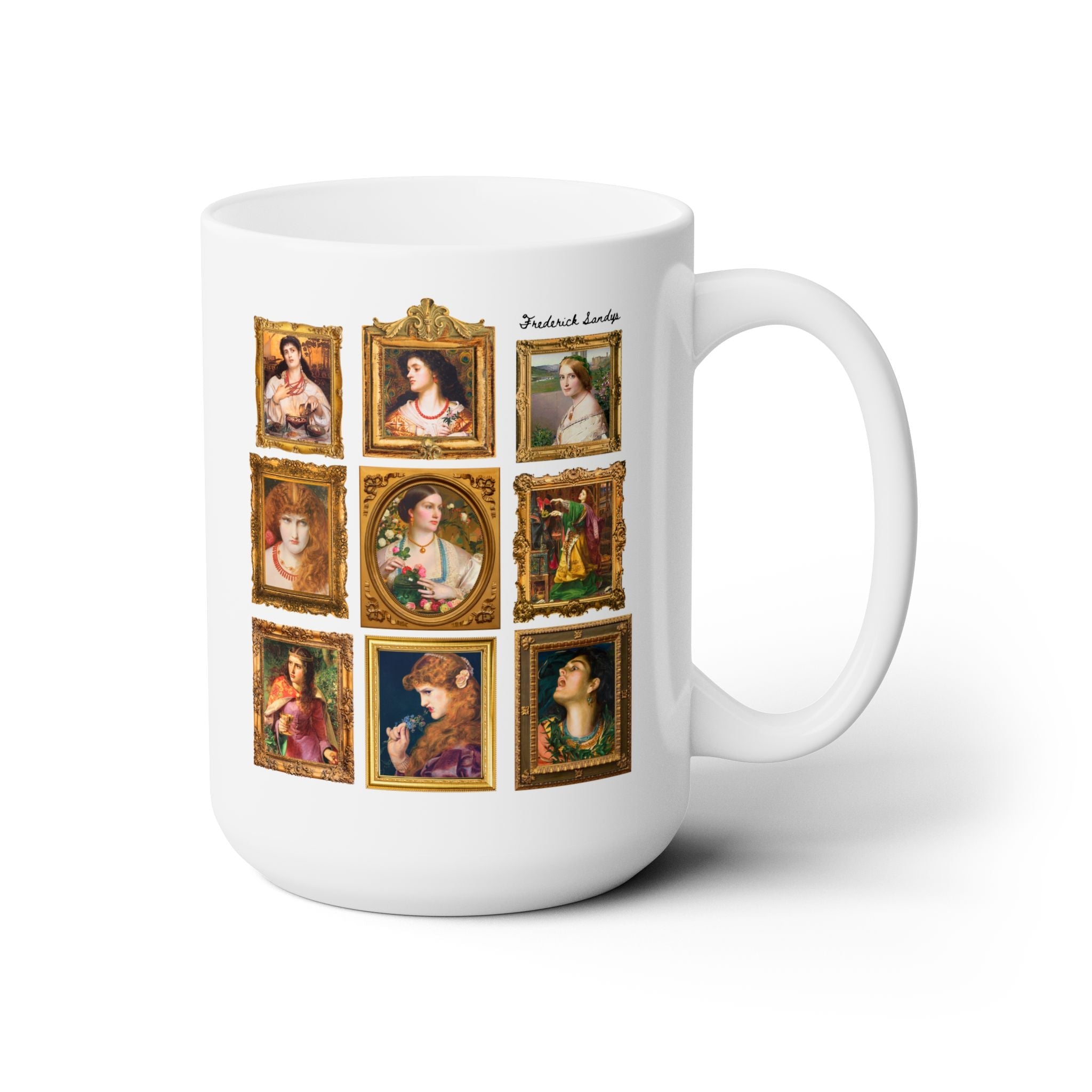 Frederick Sandys Art History 15 Oz Coffee Mug, 19th Century European Art History, Pre - Raphaelite Movement, Humanities Major Gift, Morgen le Fay - Opal and June