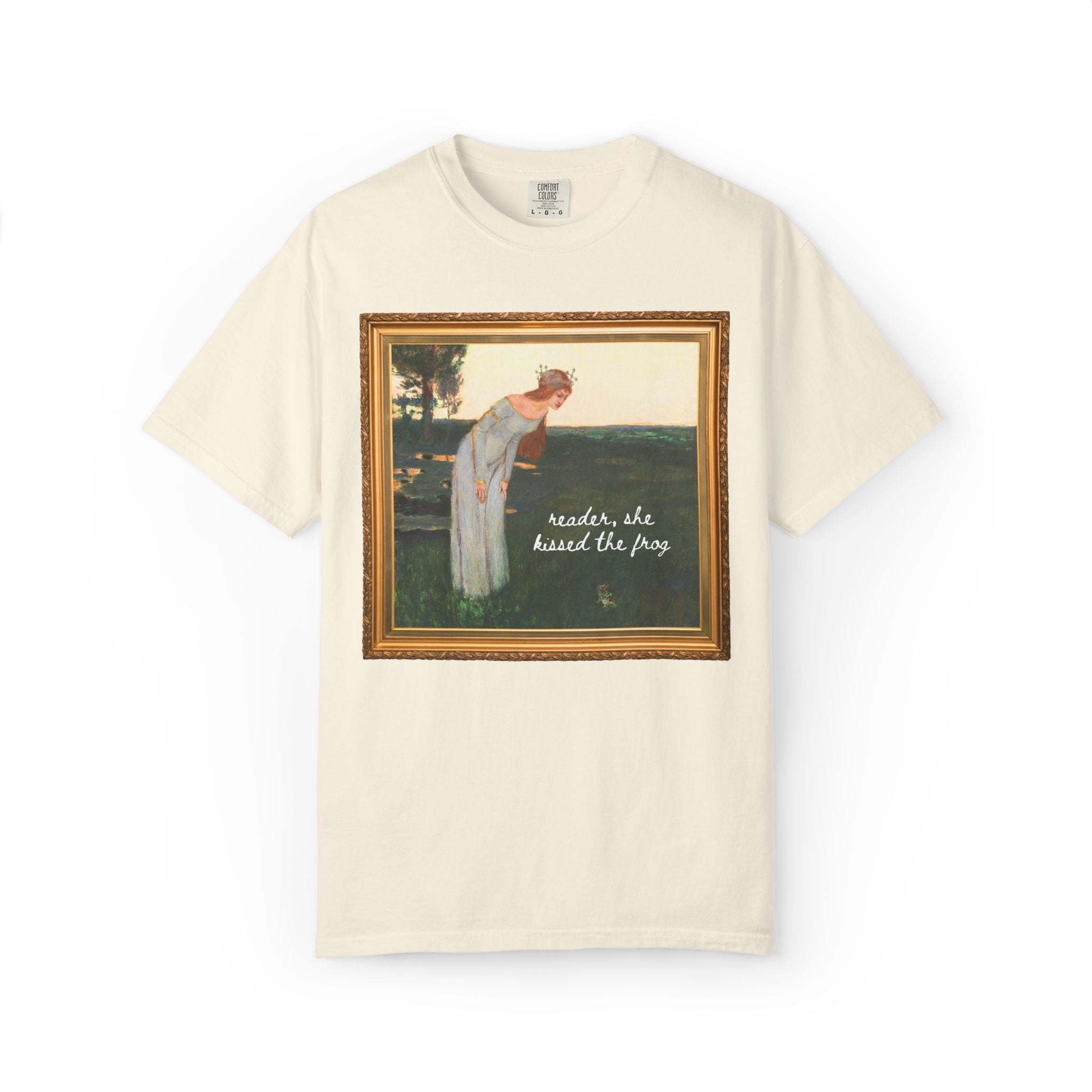 Frog Prince Art History Fairy Tale T-Shirt for Bookworm or Book Lover, 19th Century Painting of Brothers Grimm Folktale, Funny Bookish Tee - Opal and June