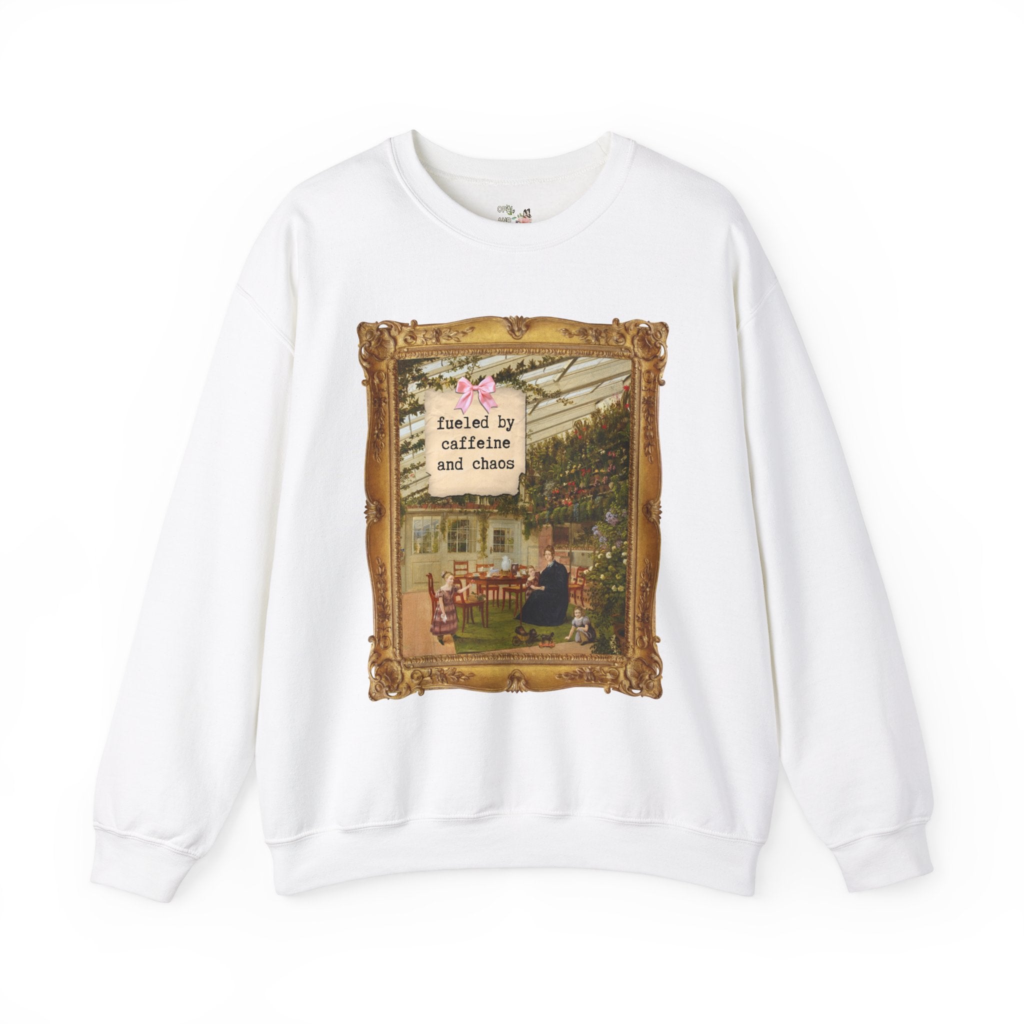 Fueled by Caffeine and Chaos: Funny Saying Art History Sweatshirt, Mom Who Loves Coffee, Cute Mother's Day Gift, Humanities Professor Shirt - Opal and June