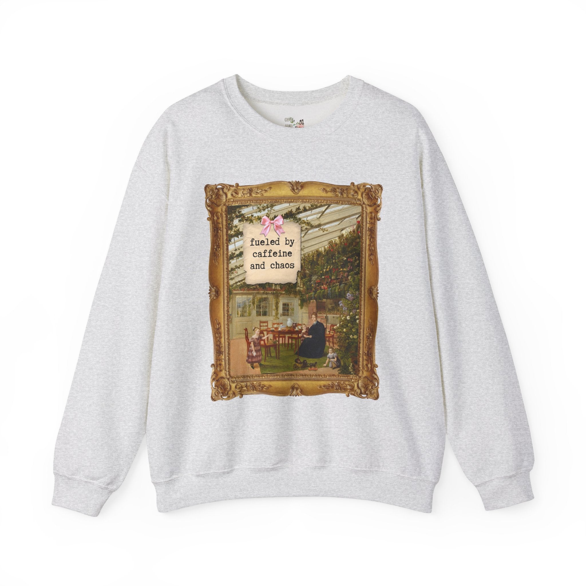 Fueled by Caffeine and Chaos: Funny Saying Art History Sweatshirt, Mom Who Loves Coffee, Cute Mother's Day Gift, Humanities Professor Shirt - Opal and June