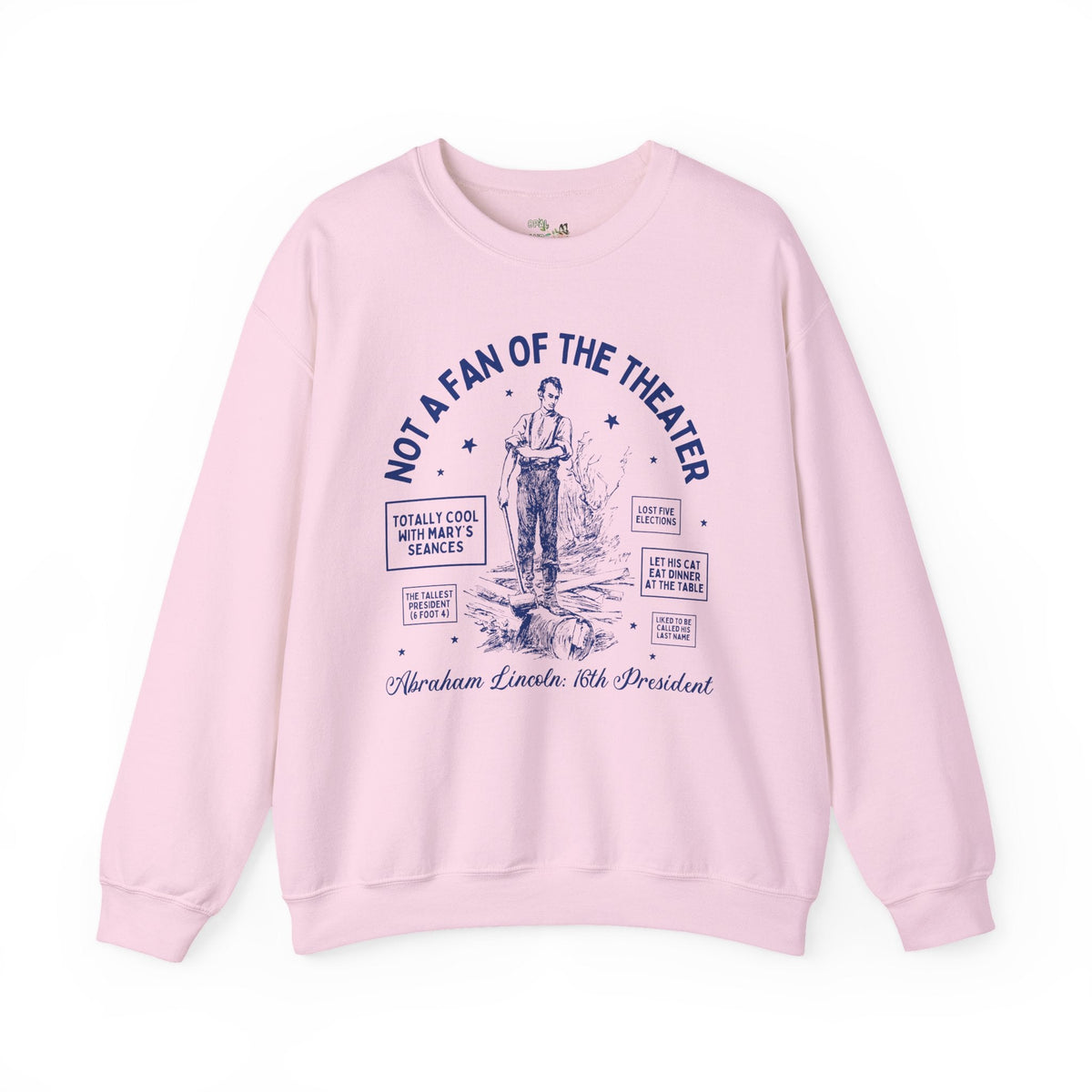 Funny American History Teacher Sweatshirt: Abraham Lincoln Splitting Logs, Fun Facts About 16th President, 19th Century, Social Studies - Opal and June