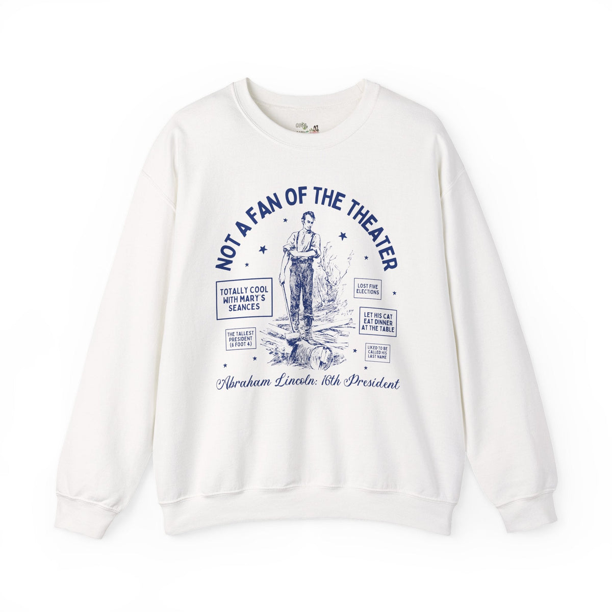 Funny American History Teacher Sweatshirt: Abraham Lincoln Splitting Logs, Fun Facts About 16th President, 19th Century, Social Studies - Opal and June