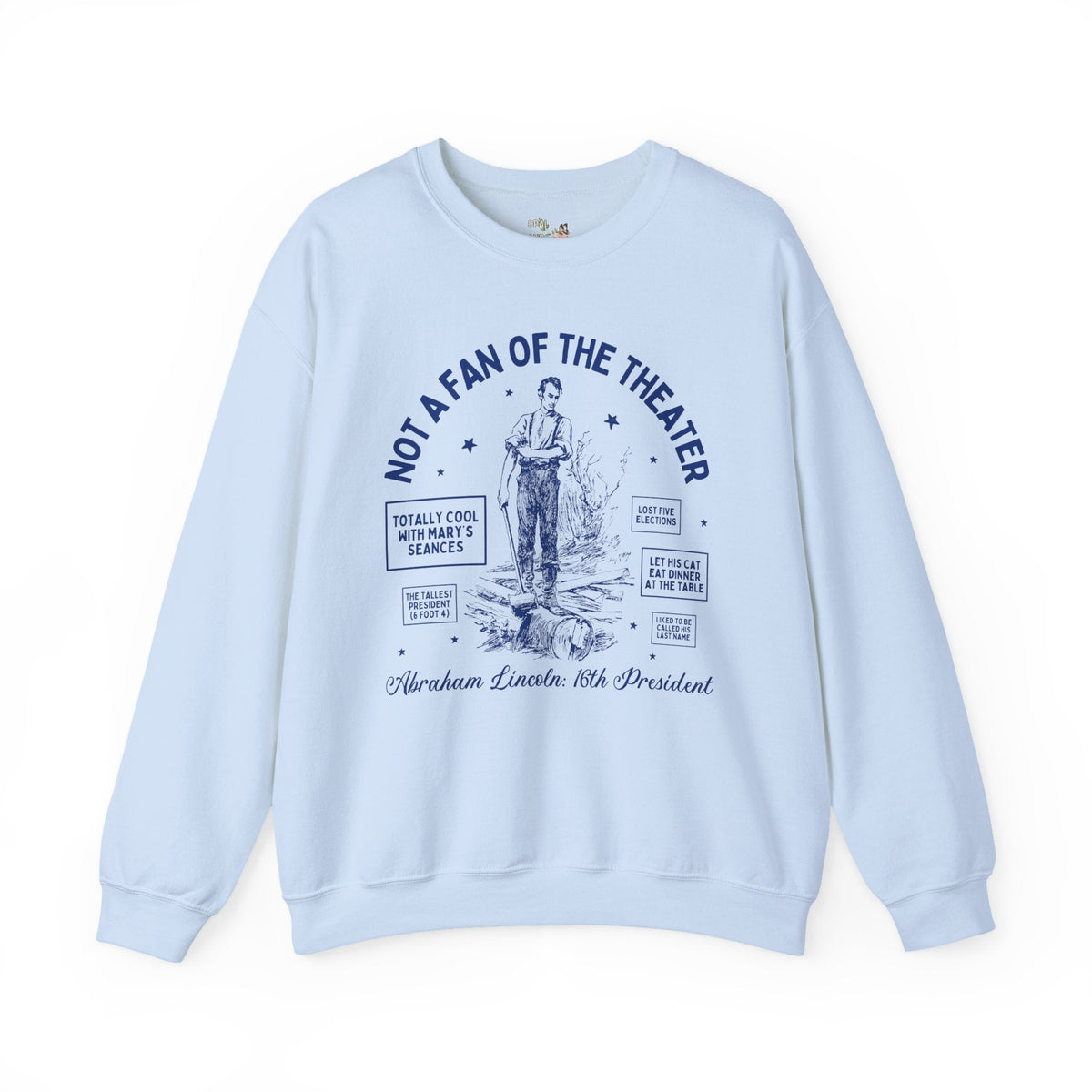 Funny American History Teacher Sweatshirt: Abraham Lincoln Splitting Logs, Fun Facts About 16th President, 19th Century, Social Studies - Opal and June