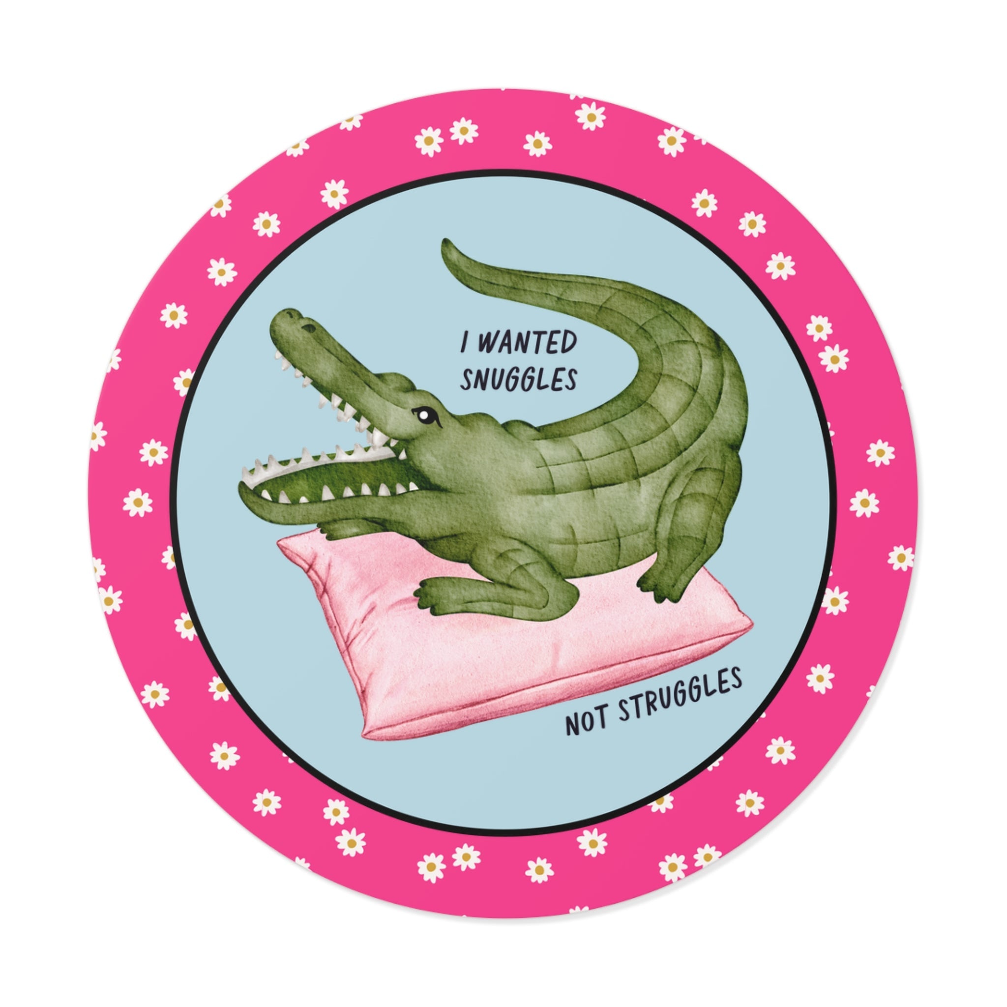 Funny and Chaotic Animal Lover Sticker, Silly Alligator: I Wanted Snuggles Not Struggles, Gift for Teen Daughter, Cottagecore Crocodile - Opal and June