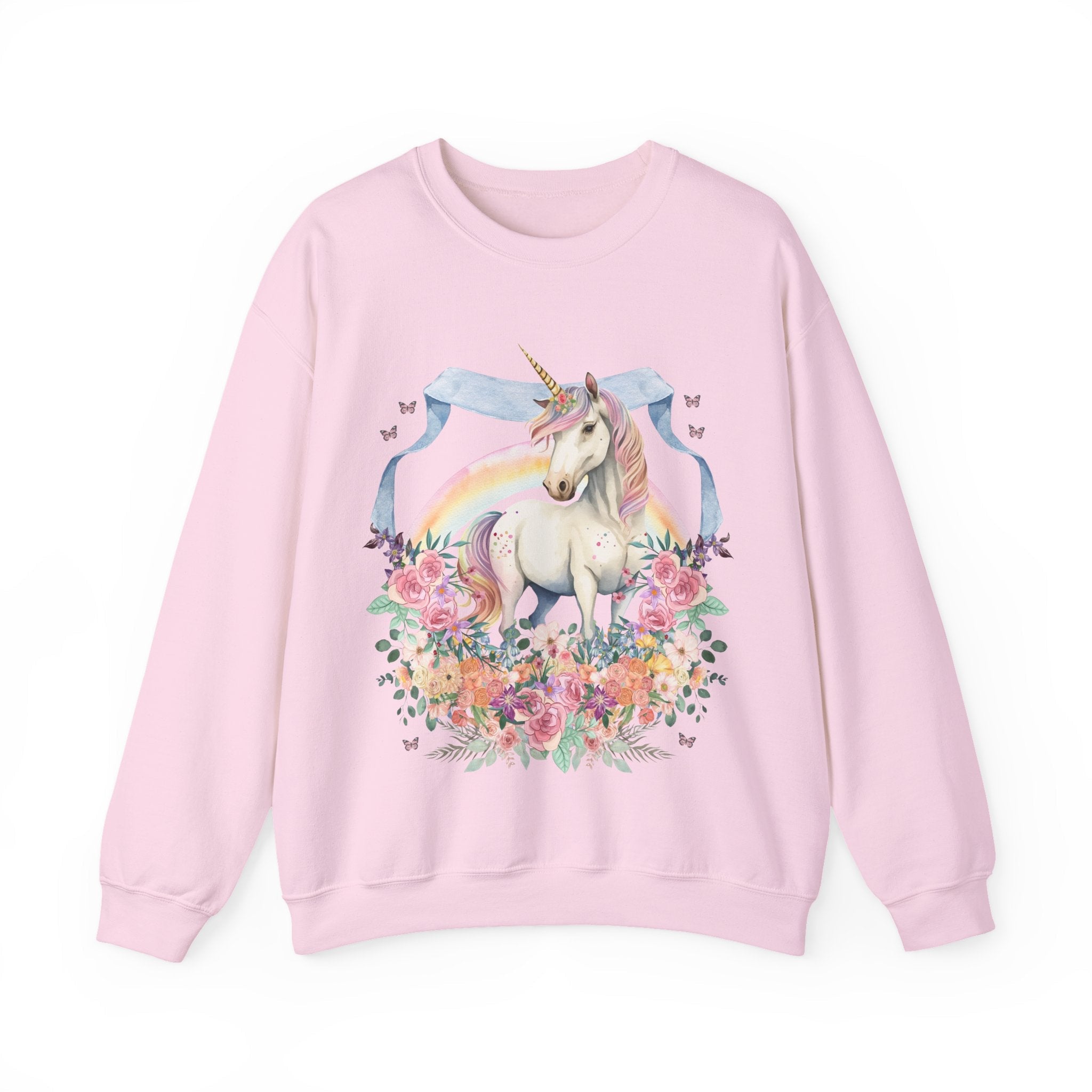 Funny and Whimsical Unicorn Sweatshirt Inspired by 90s Animal Tees | Ridiculous and Cozy Cute Floral Gift, Unicorn Lover or Fantasy Reader - Opal and June