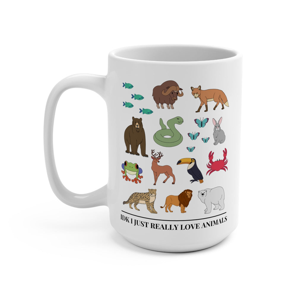 Funny Animal Lover 15 Oz Mug with Cute Retro 90s Vibes: I Just Really Love Animals, Gift for Zoologist, Marine Biologist, Science Teacher - Opal and June